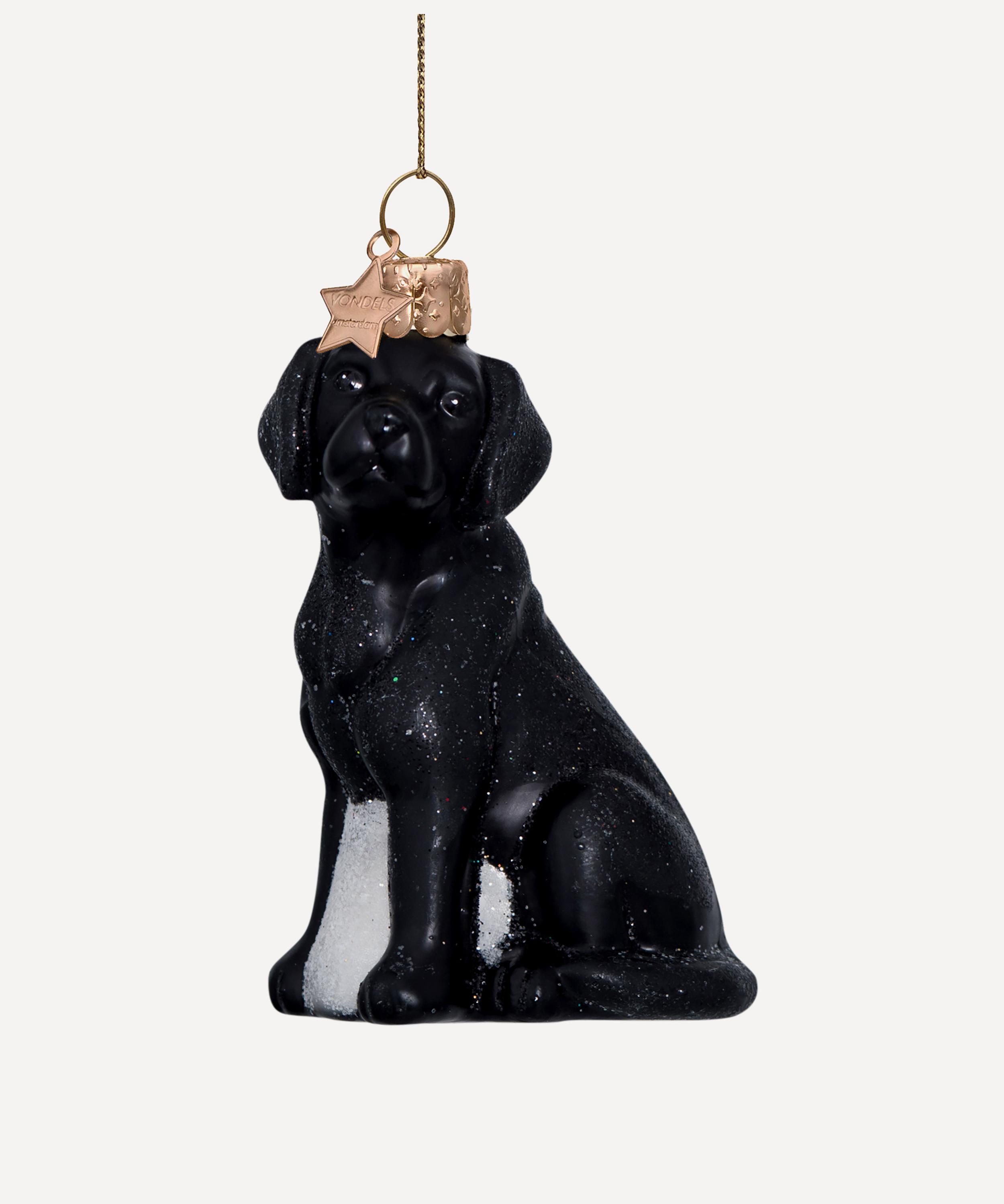 Christmas Glass Black Labrador Ornament Liberty