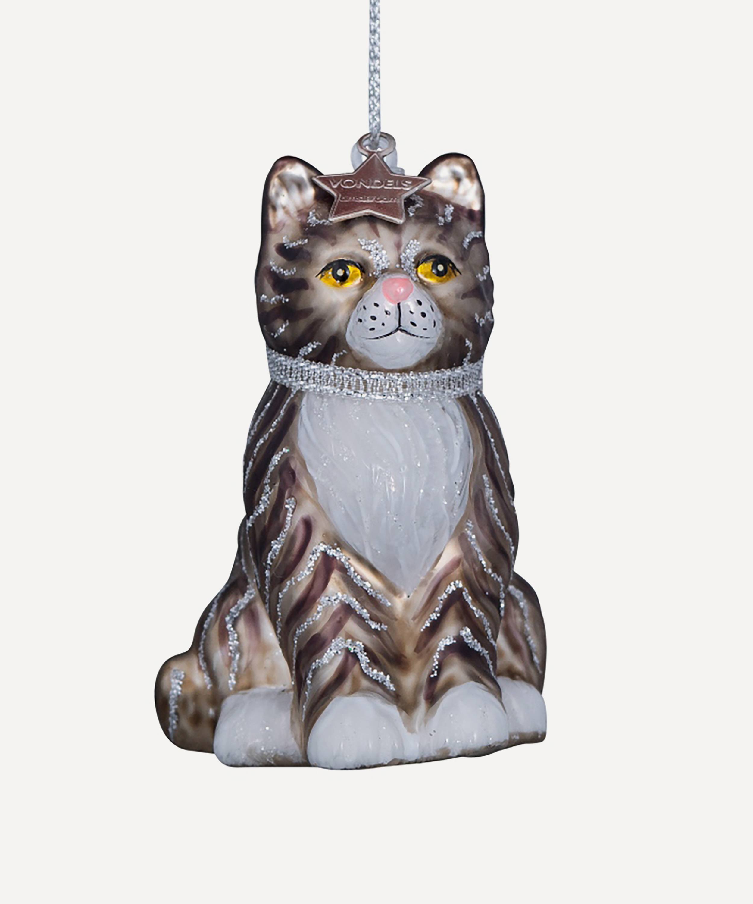 Christmas Glass Cat Ornament Liberty