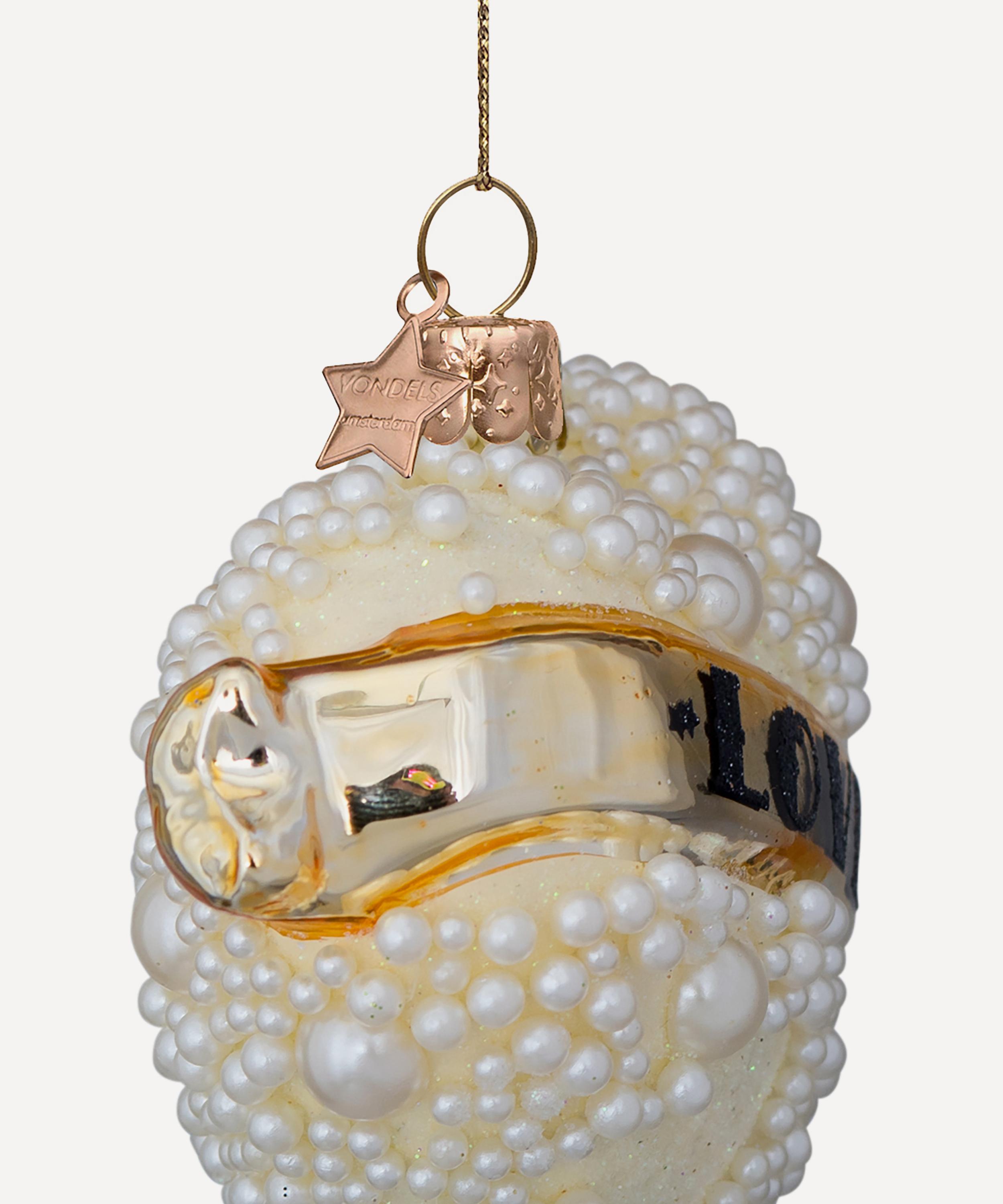 Christmas - Glass Pearl Heart Ornament image number 3