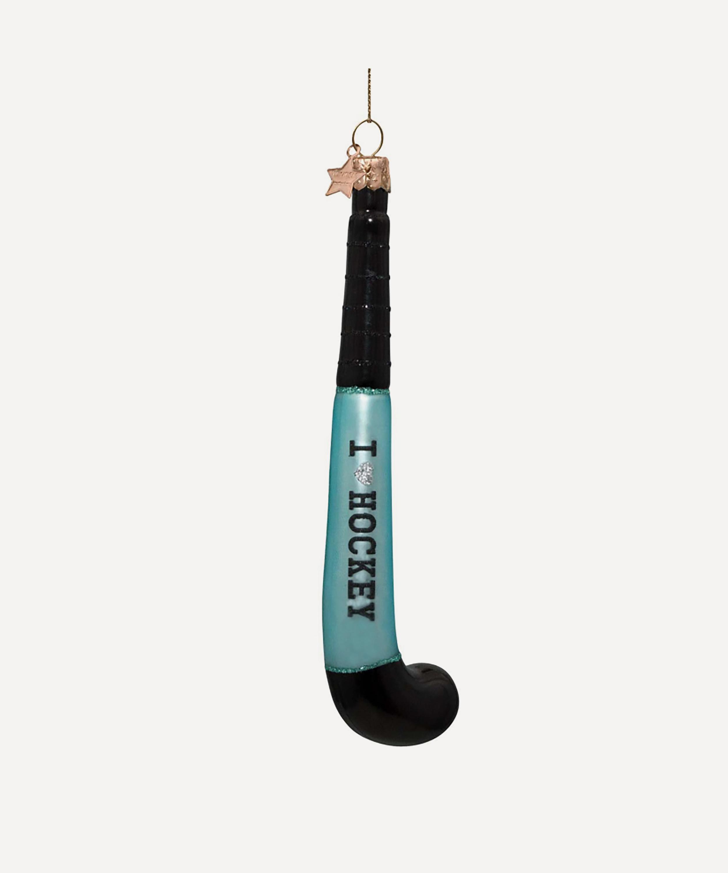 Christmas - Glass Hockey Stick Ornament image number 0