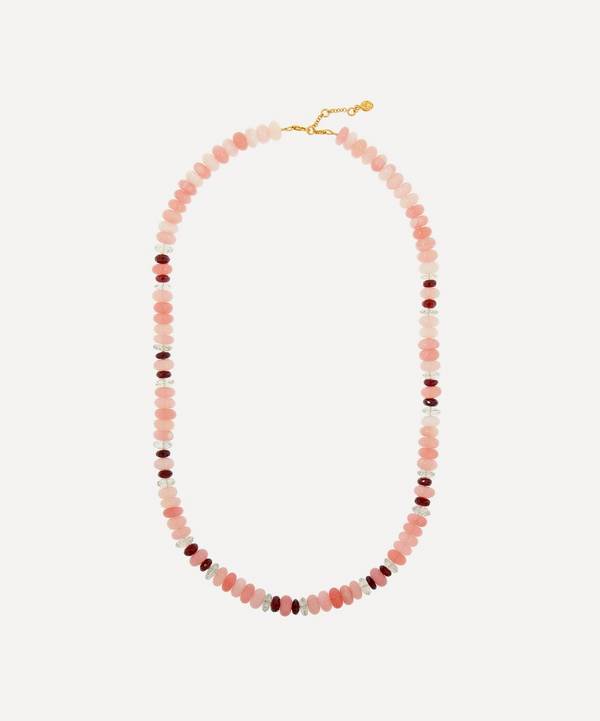 By Pariah - 14ct Gold Plated Vermeil Silver Pink Opal Beaded Necklace