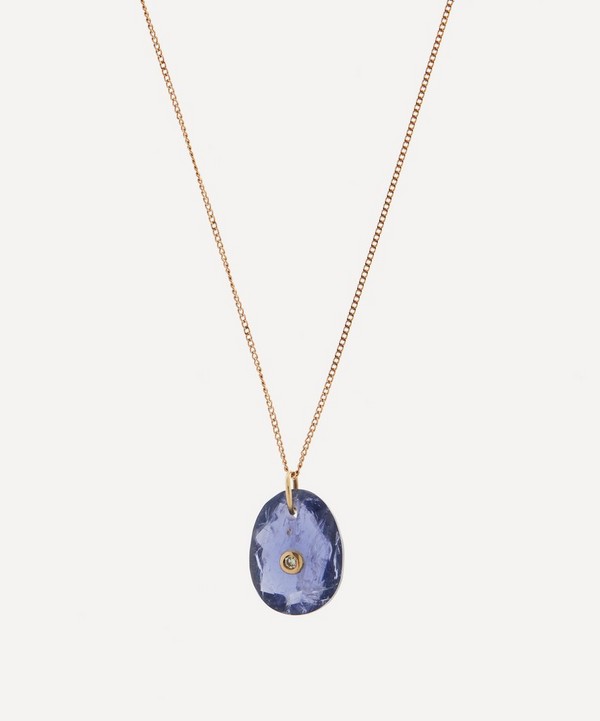 Pascale Monvoisin - 14ct Rose Gold Orso No 1 Iolite And Diamond Pendant Necklace image number null