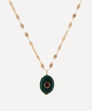 Pascale Monvoisin - 14ct Gold Holi Malachite And Ruby Pendant Necklace image number 0