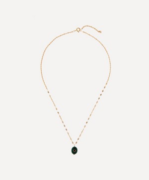 Pascale Monvoisin - 14ct Gold Holi Malachite And Ruby Pendant Necklace image number 2