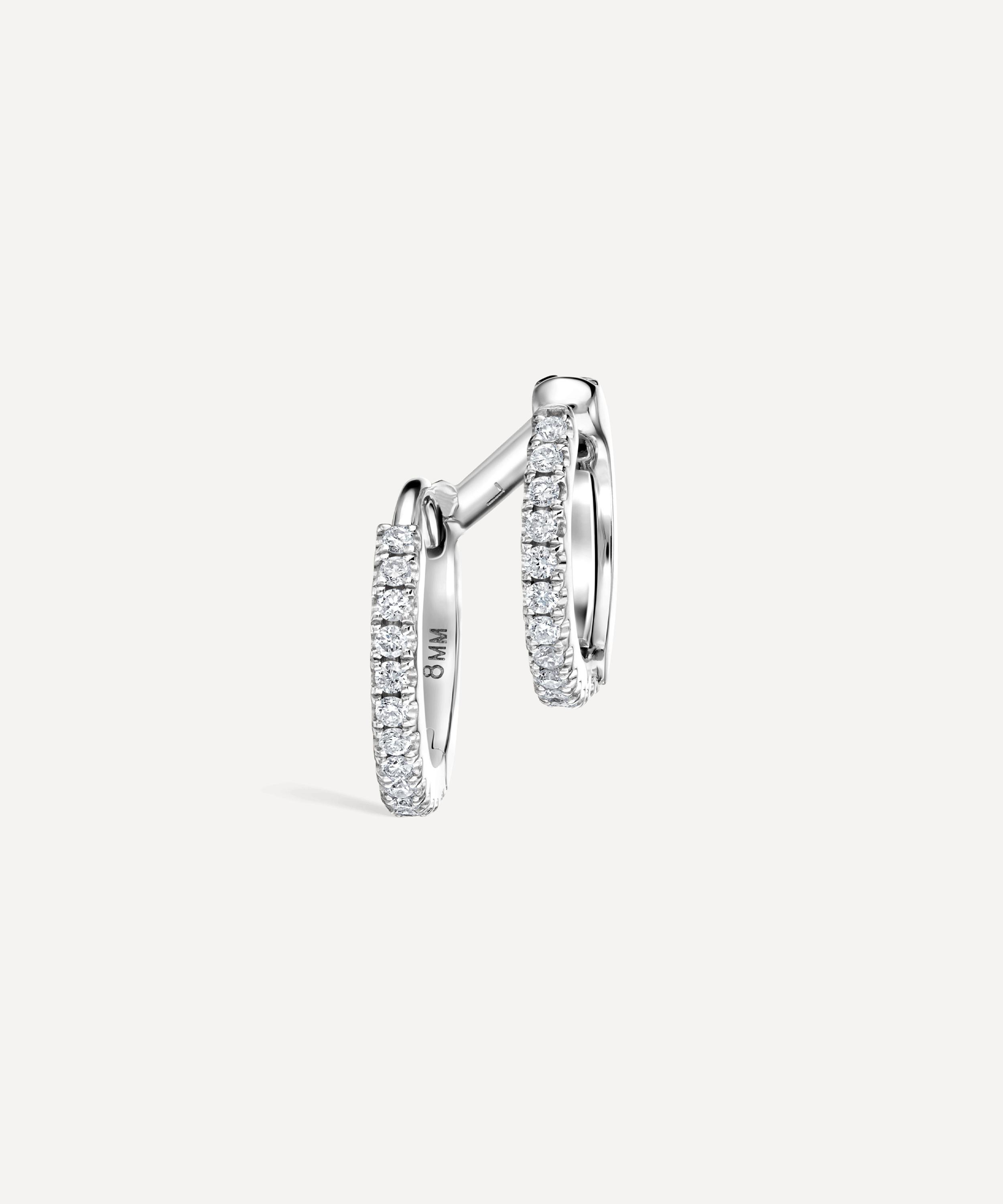 Maria Tash - 14ct 8mm Diamond Double Linked Eternity Hoop Earring Left image number 2