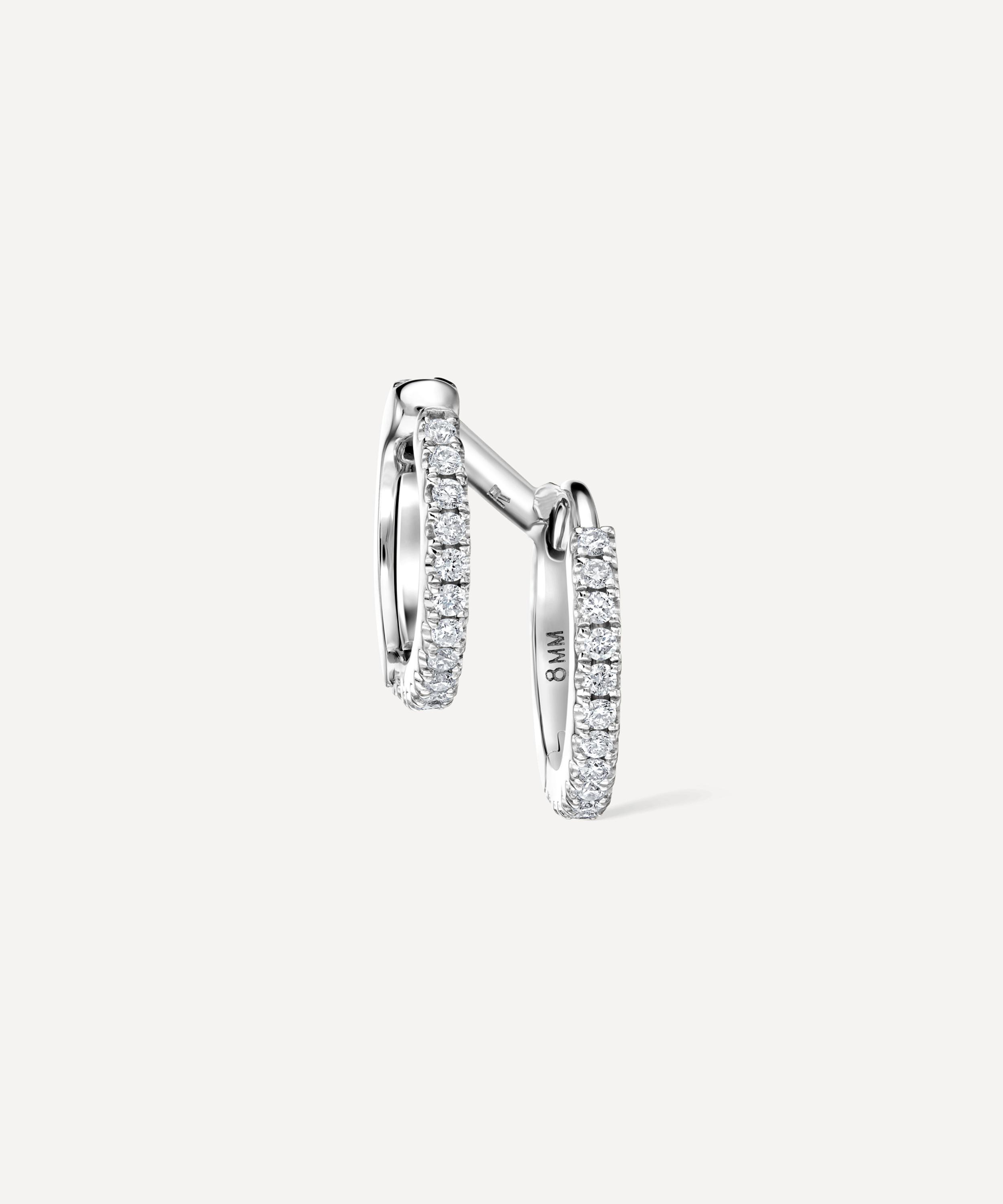 Maria Tash - 14ct 8mm Diamond Double Linked Eternity Hoop Earring Right image number 2