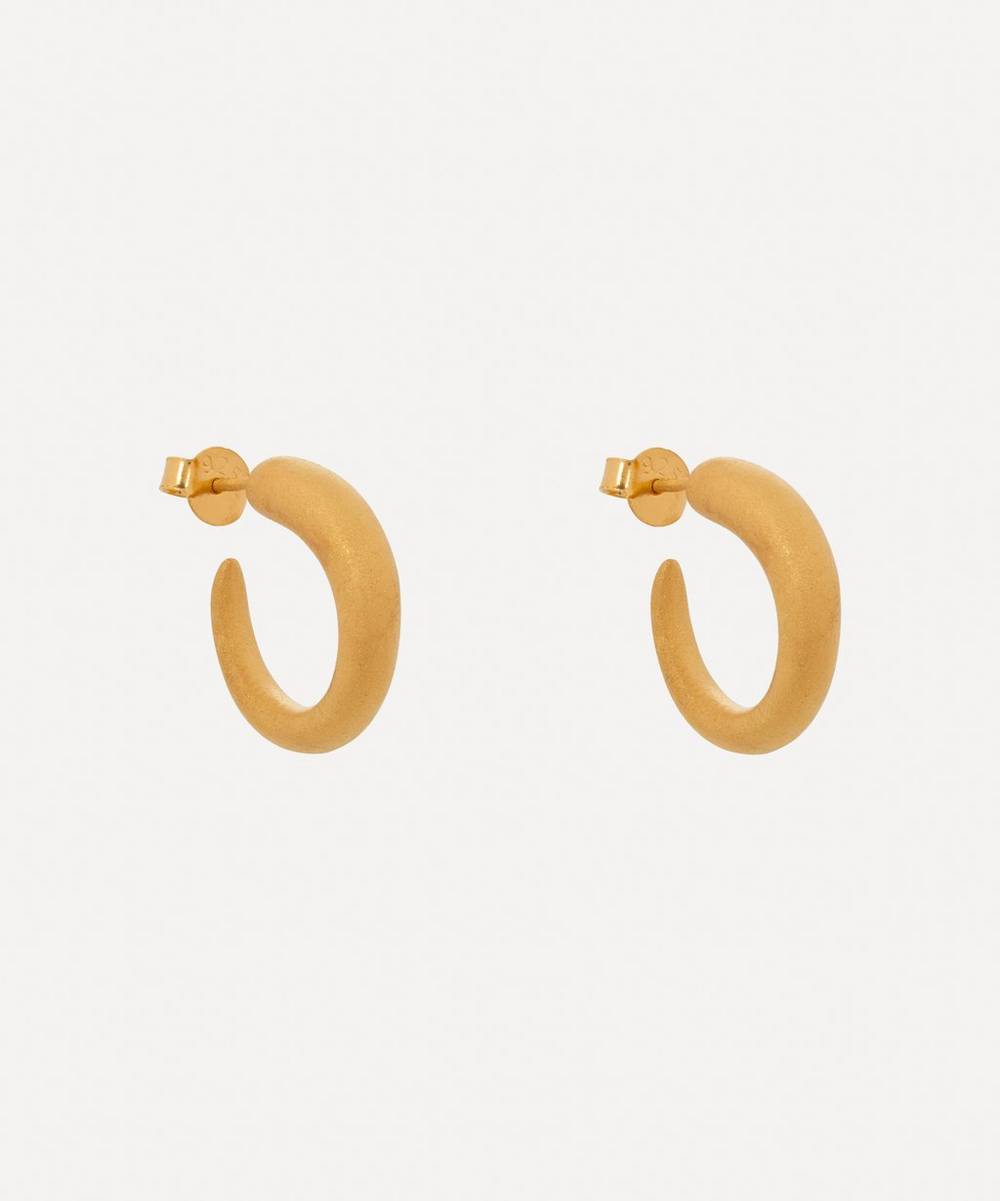 KHIRY - Gold Plated Vermeil Silver Tiny Khartoum Nude Matte Hoop Earrings