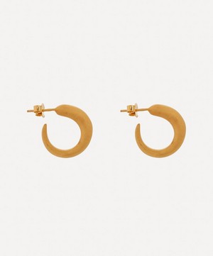 KHIRY - Gold Plated Vermeil Silver Tiny Khartoum Nude Matte Hoop Earrings image number 1