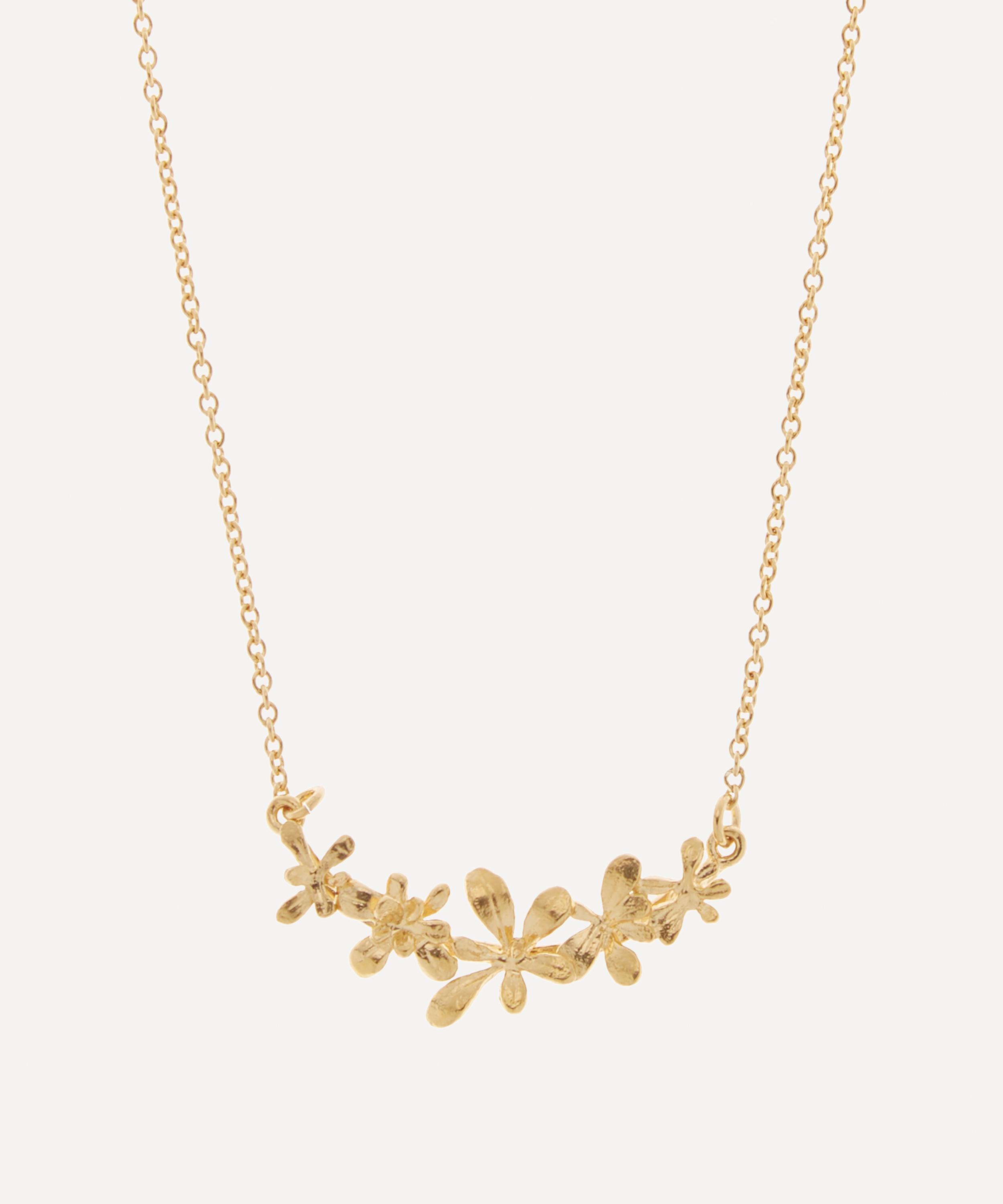 Alex Monroe - Gold-Plated Sprouting Rosette In-Line Necklace image number 0