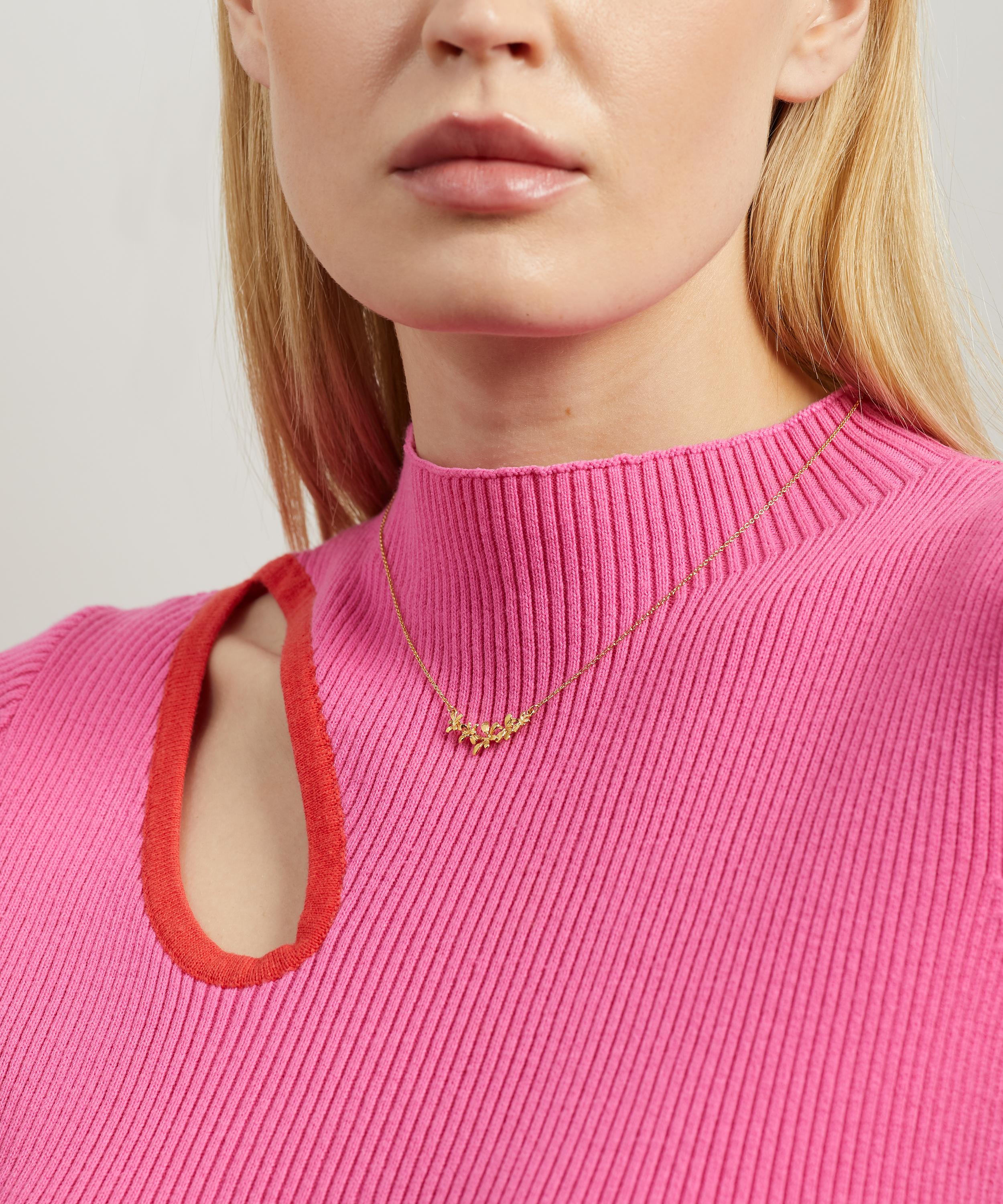 Alex Monroe - Gold-Plated Sprouting Rosette In-Line Necklace image number 1