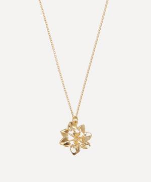 Gold-Plated Heart-Shaped Leaf Rosette Necklace