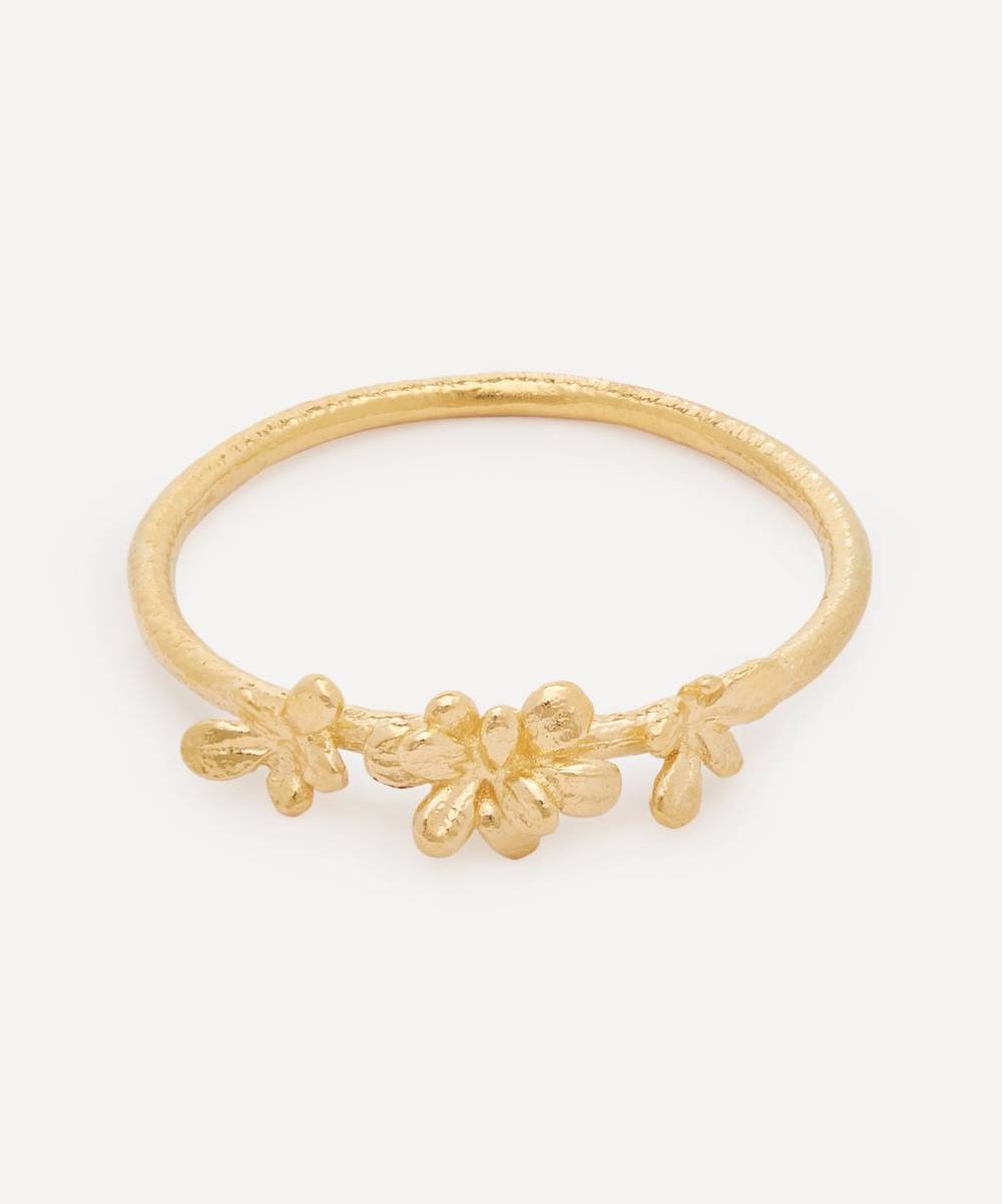 Alex Monroe - Gold-Plated Tiny Sprouting Rosette Ring