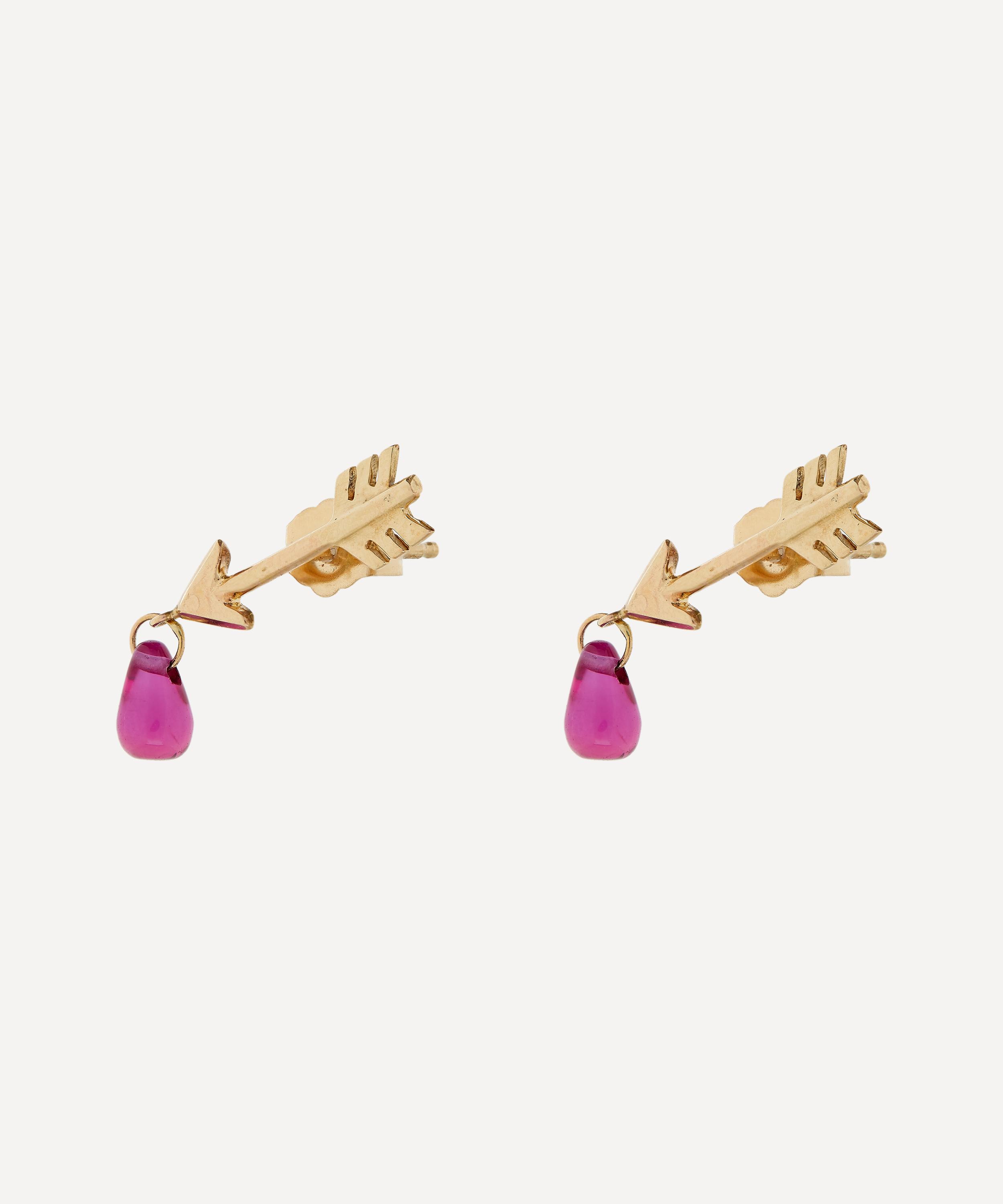 Rachel Quinn - 14ct Gold Artemis Ruby Stud Earrings image number 2