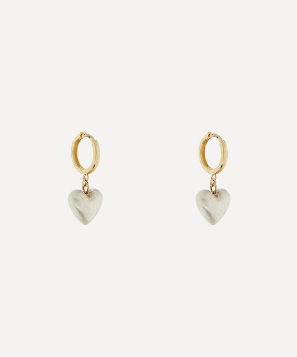 Rachel Quinn - 14ct Gold and Silver Puffed Heart Huggie Hoop Earrings image number 0
