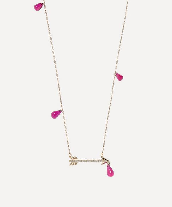 Rachel Quinn - 14ct Gold Artemis Ruby and Diamond Pendant Necklace image number null