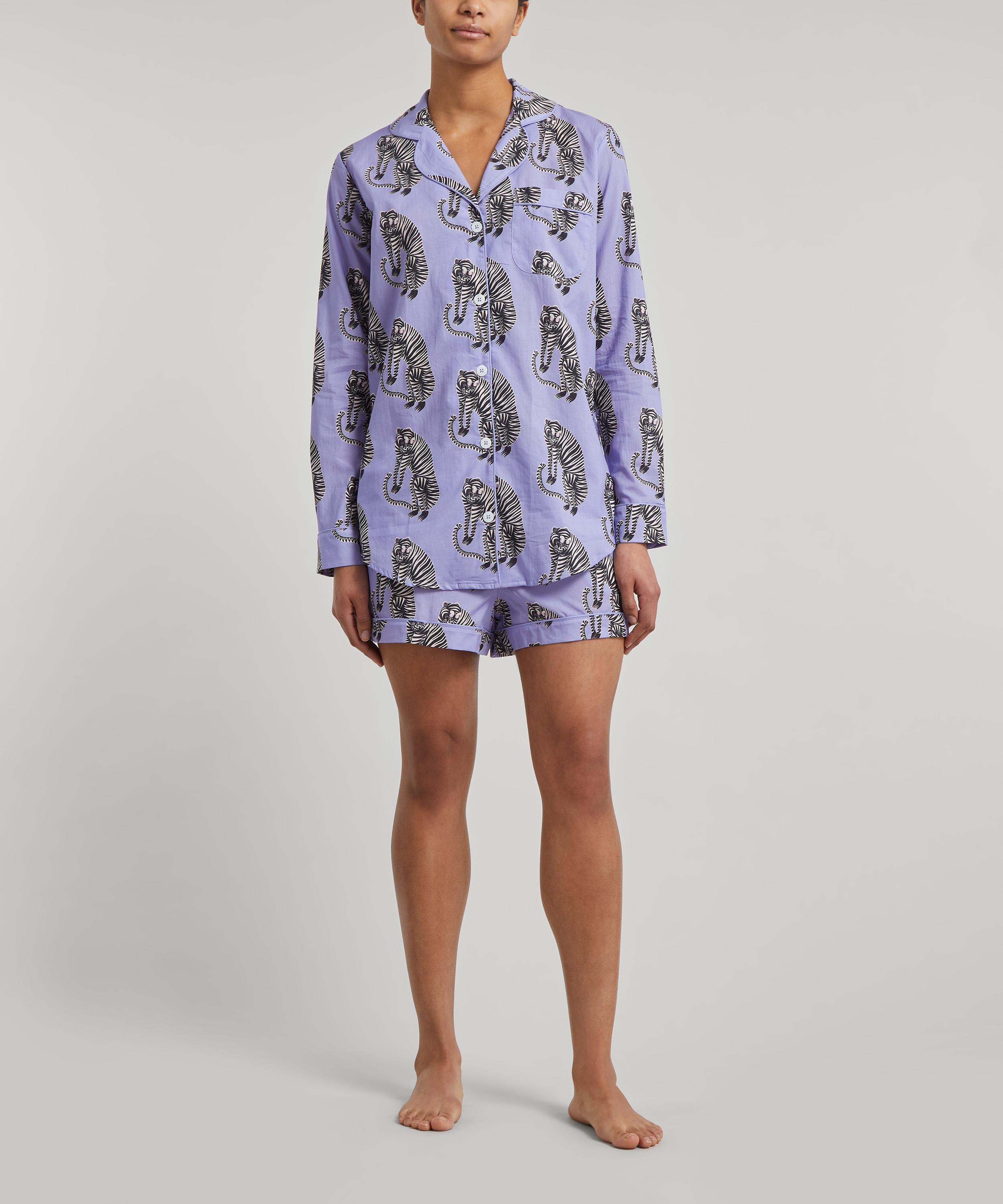 Desmond & Dempsey - Signature Sansindo Tiger Print Short Pyjama Set image number 2