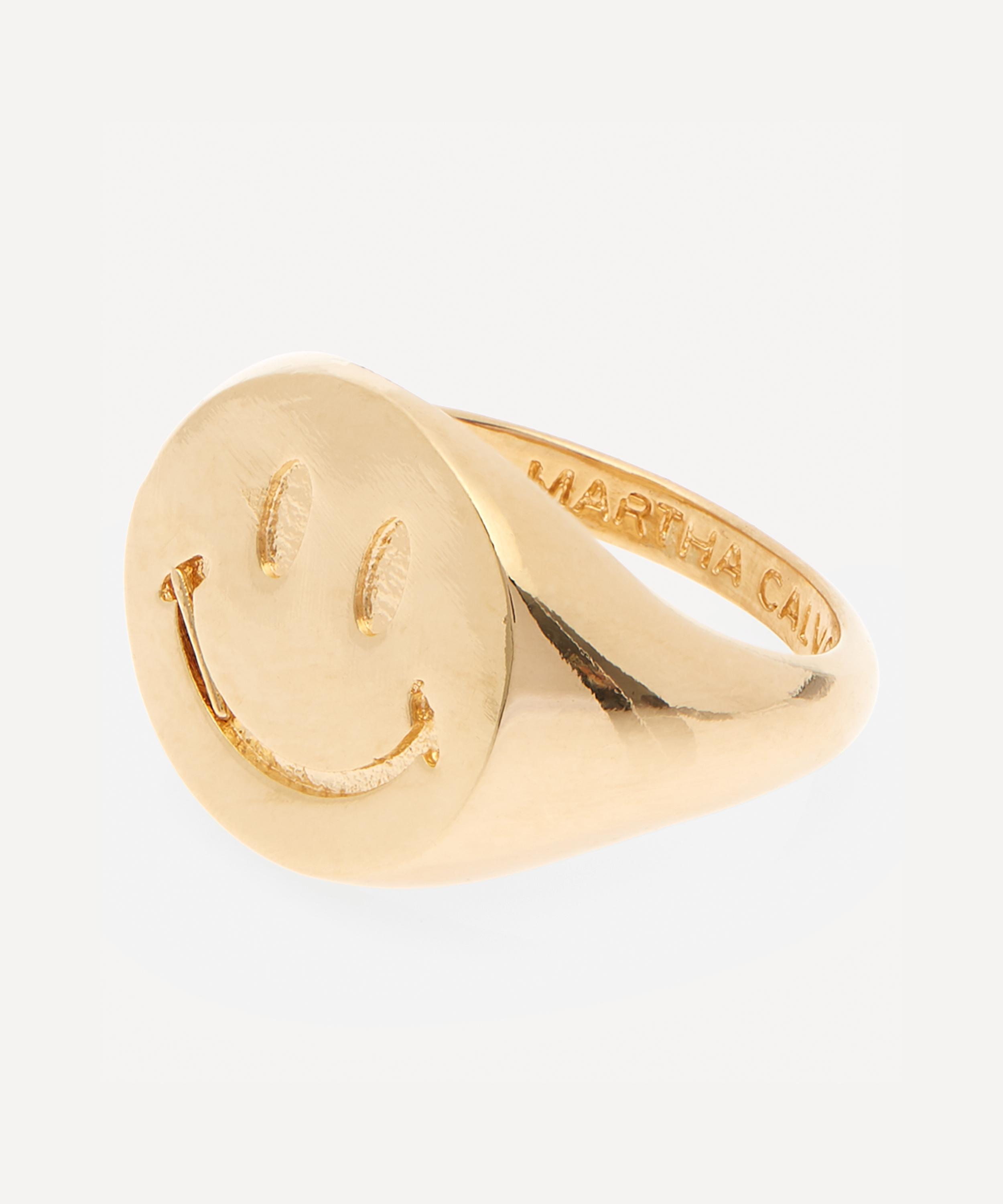 Martha Calvo Gold-Plated Be Happy Signet Ring | Liberty