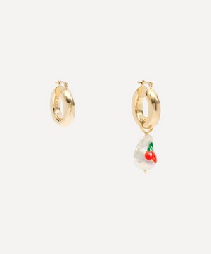 Martha Calvo - Jackpot Cherry Painted Pearl Hoop Earrings image number 0