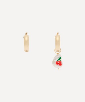 Martha Calvo - Jackpot Cherry Painted Pearl Hoop Earrings image number 3