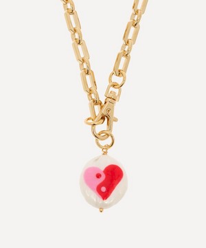 Martha Calvo - 14ct Gold-Plated Ying Yang Heart Pearl Necklace image number 0