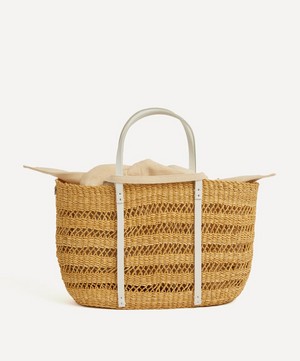 Muuñ - Large Andrea Straw and Cotton Basket Bag image number 3