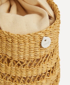 Muuñ - Large Andrea Straw and Cotton Basket Bag image number 4