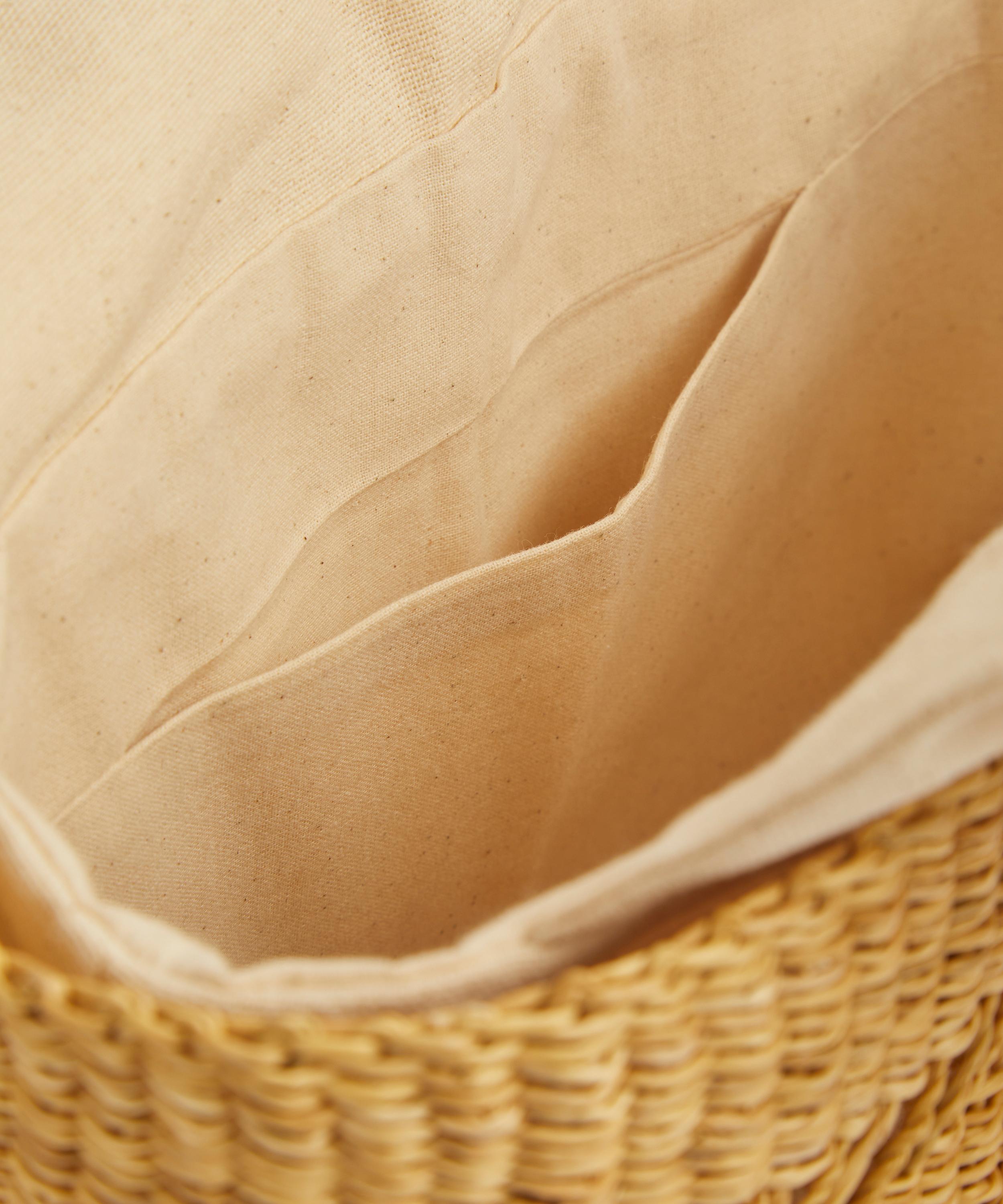 Muuñ - Large Andrea Straw and Cotton Basket Bag image number 5