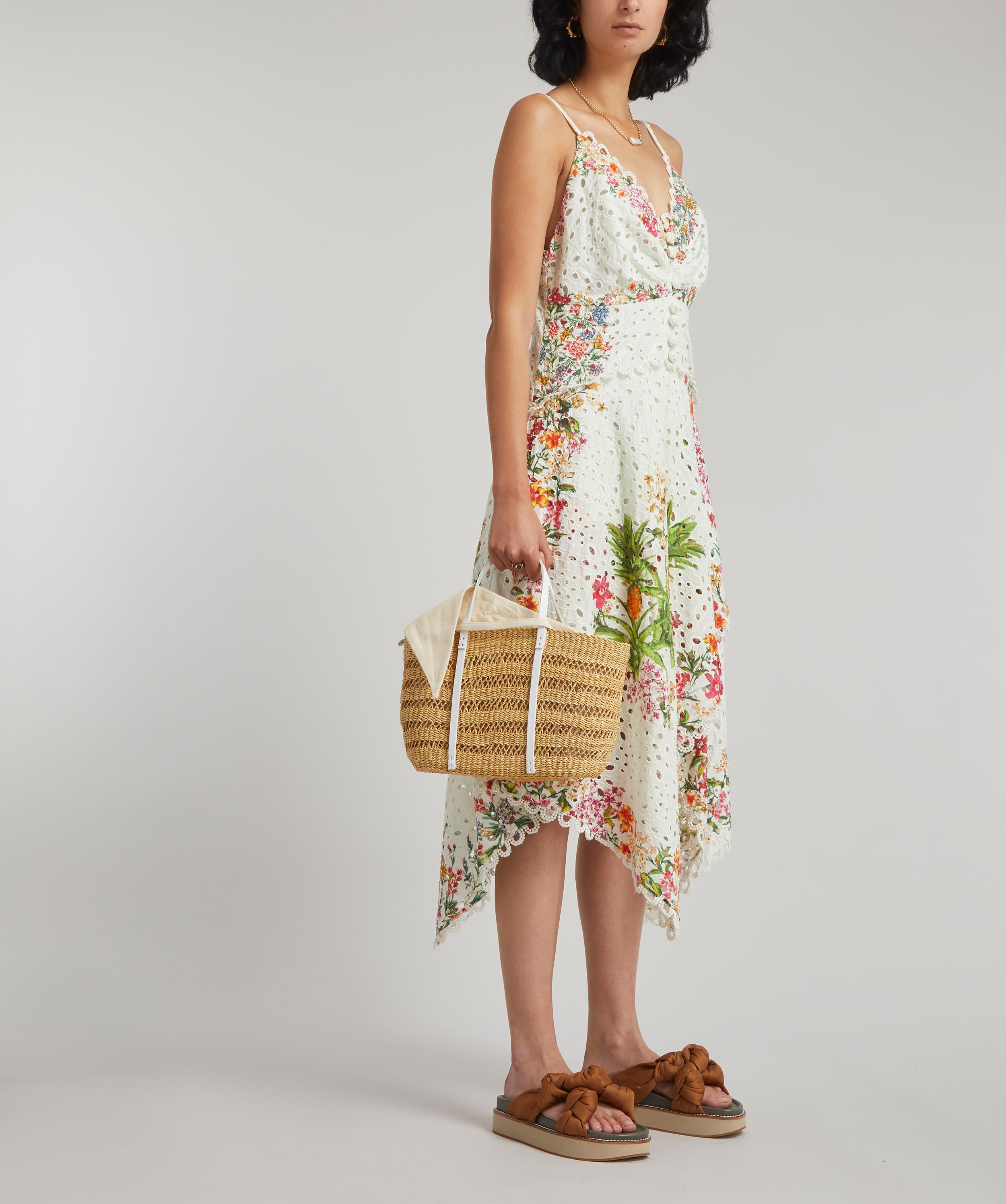 Muuñ - Large Andrea Straw and Cotton Basket Bag image number 6