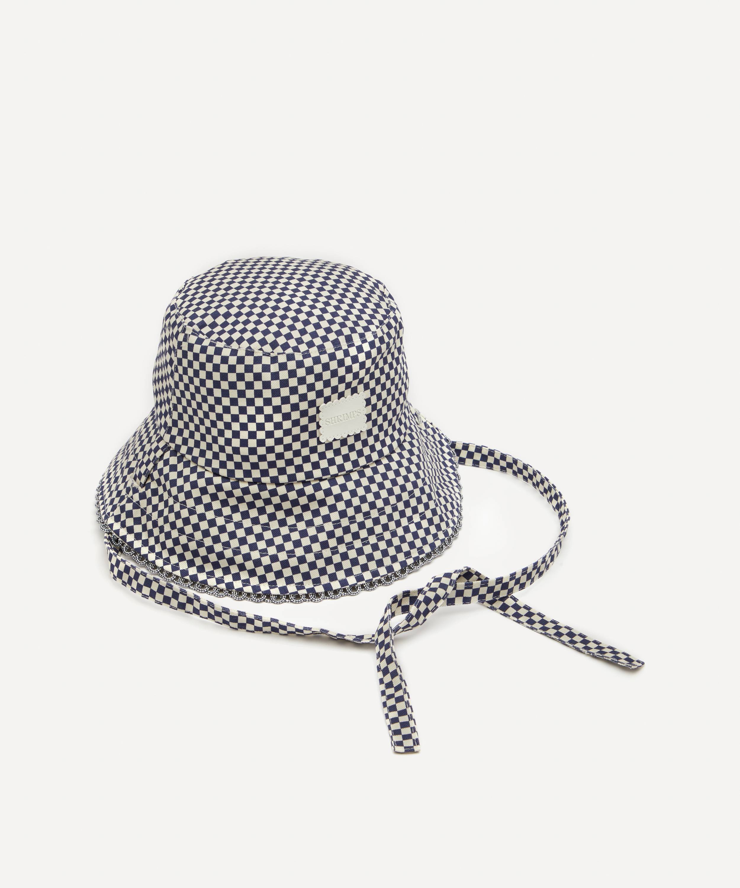 Shrimps Margaret Check Cotton Canvas Bucket Hat | Liberty