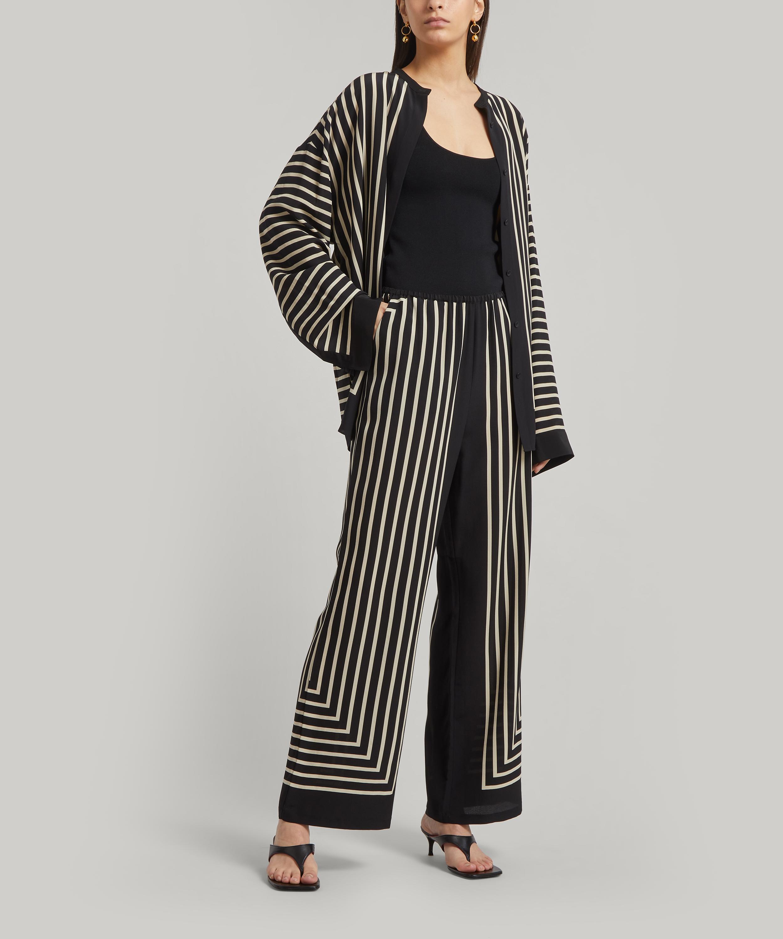 Drawstring Pants, black silk jacquard – Seek Collective