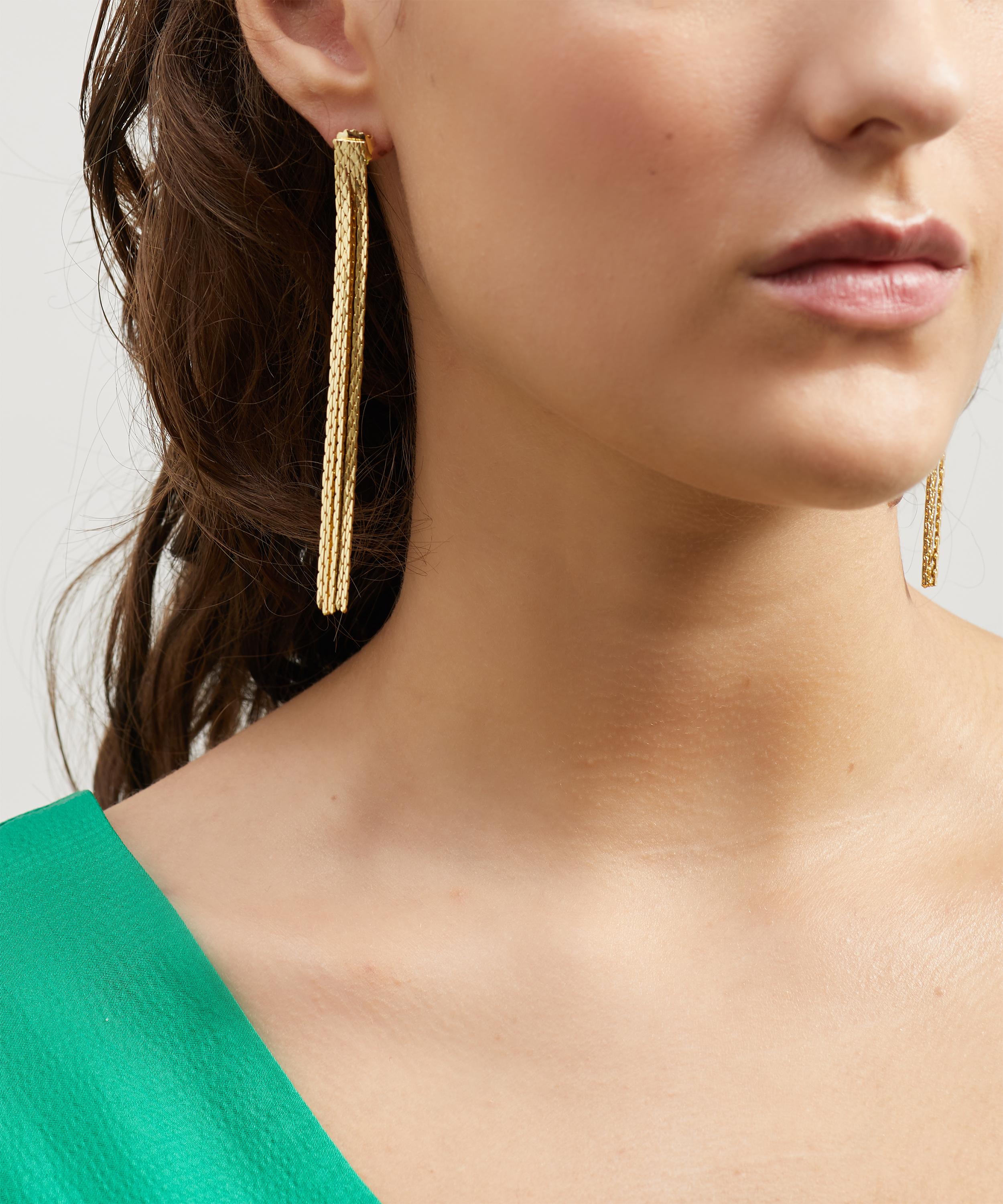 Anissa Kermiche Gold Plated Thin Fil d Or Drop Earrings Liberty