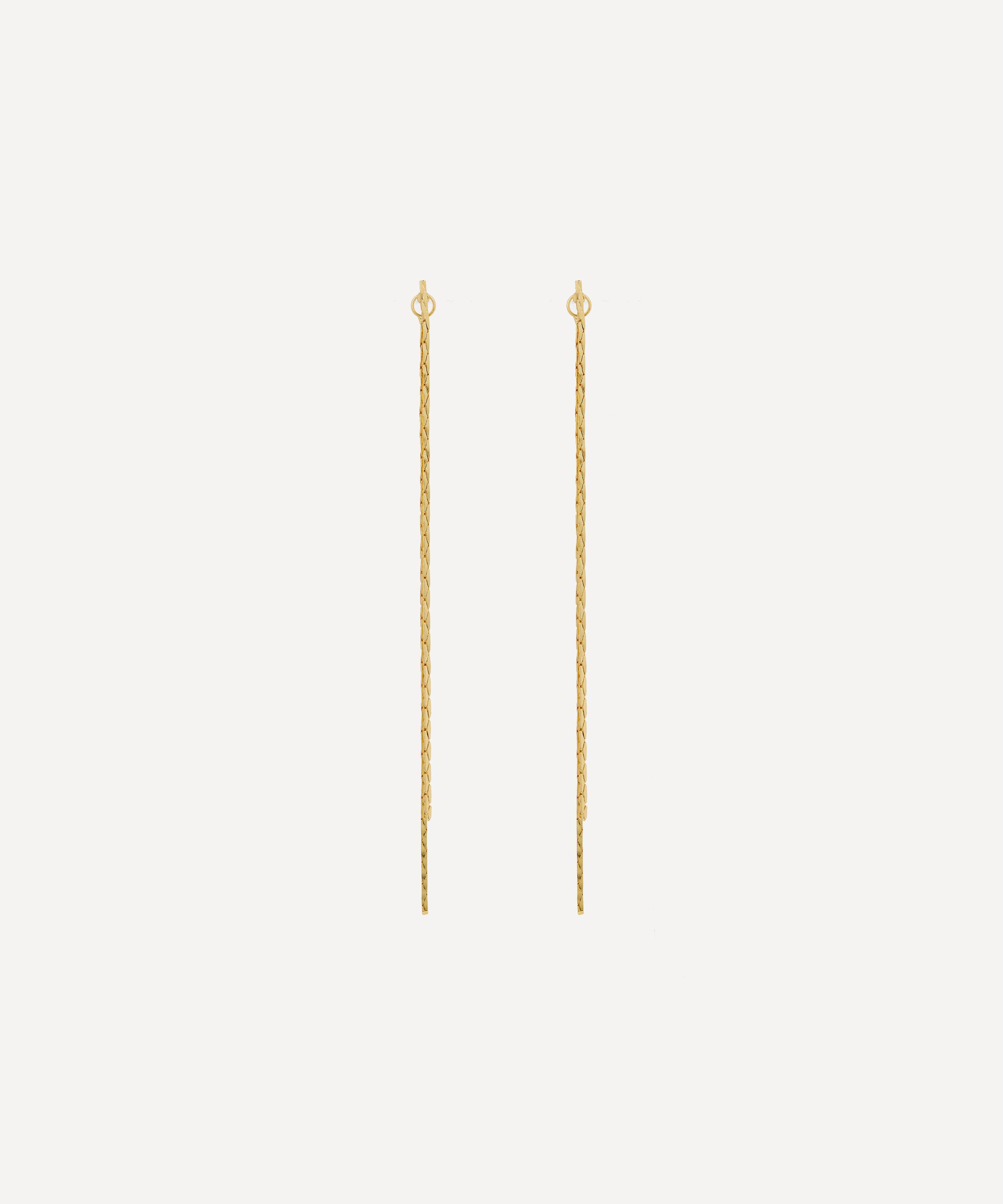 Anissa Kermiche - Gold-Plated Two Line Tassel Drop Earrings image number 0