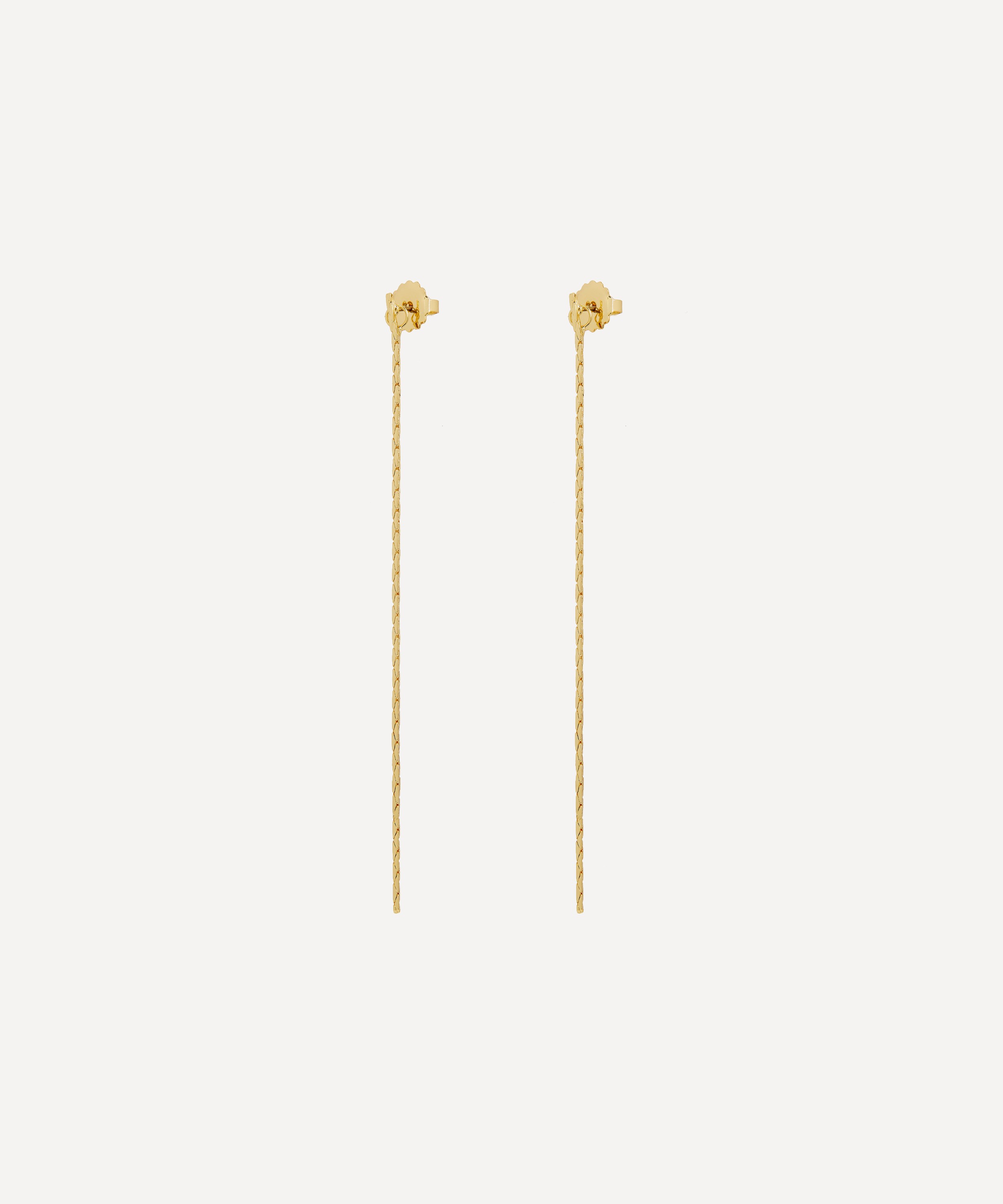 Anissa Kermiche - Gold-Plated Two Line Tassel Drop Earrings image number 2