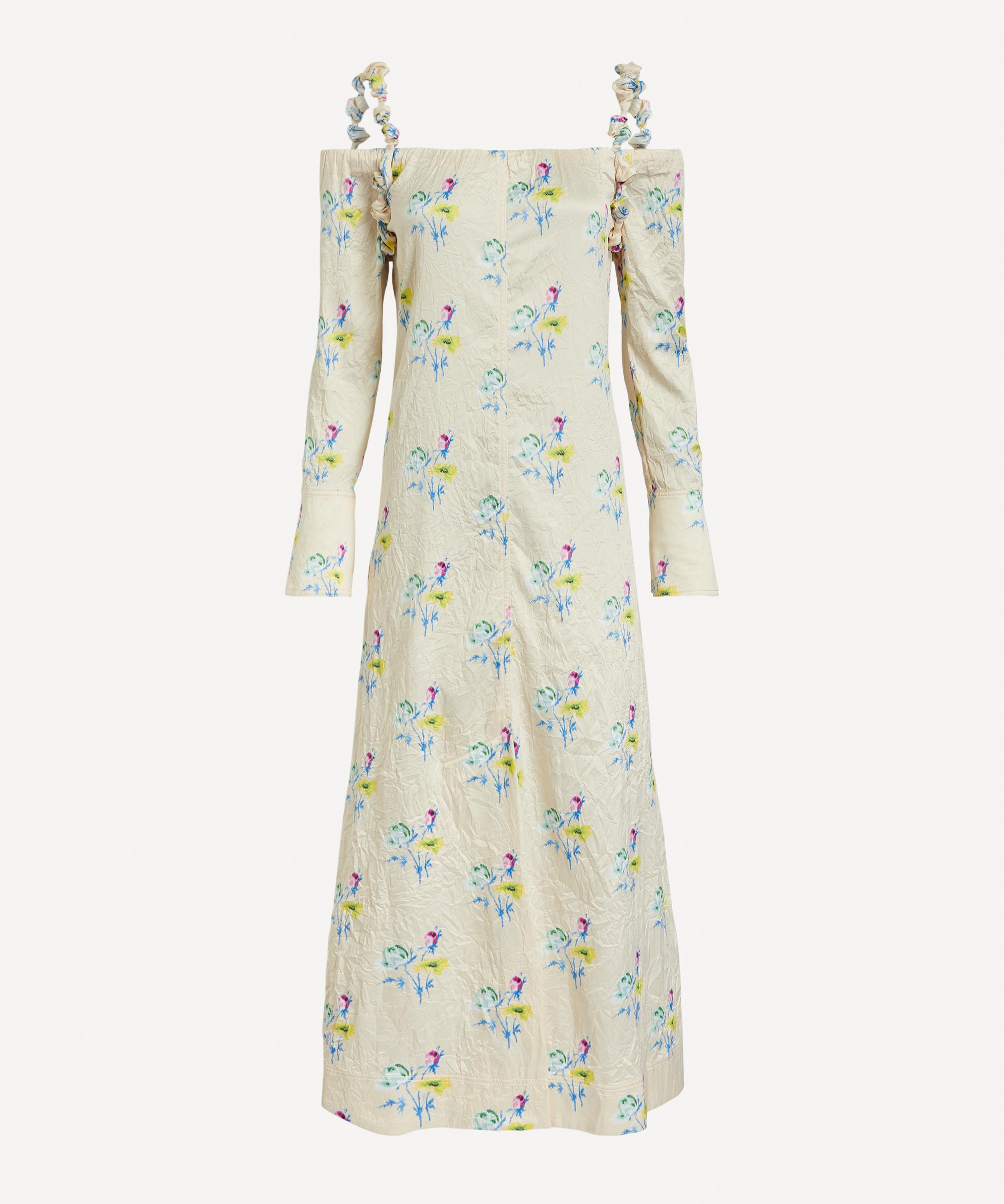 Ganni - Crinkled Satin Maxi Dress image number 0