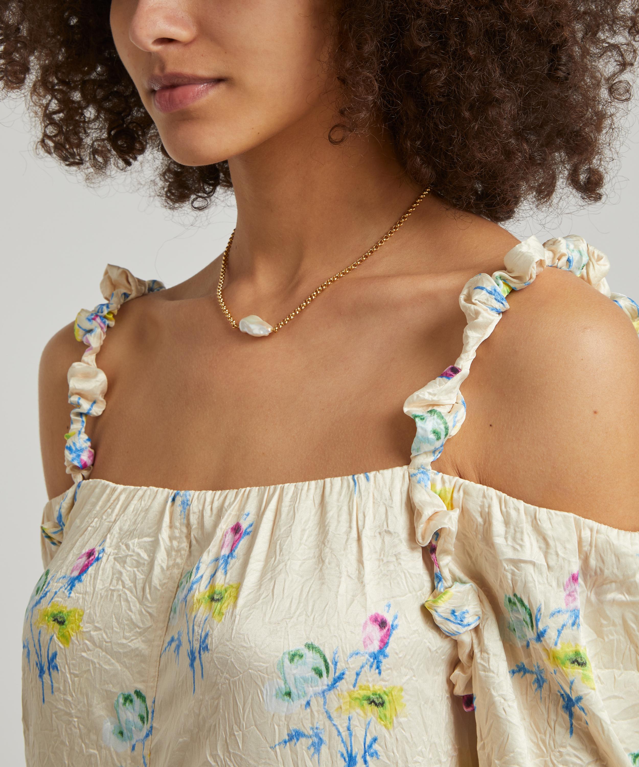 Ganni - Crinkled Satin Maxi Dress image number 4
