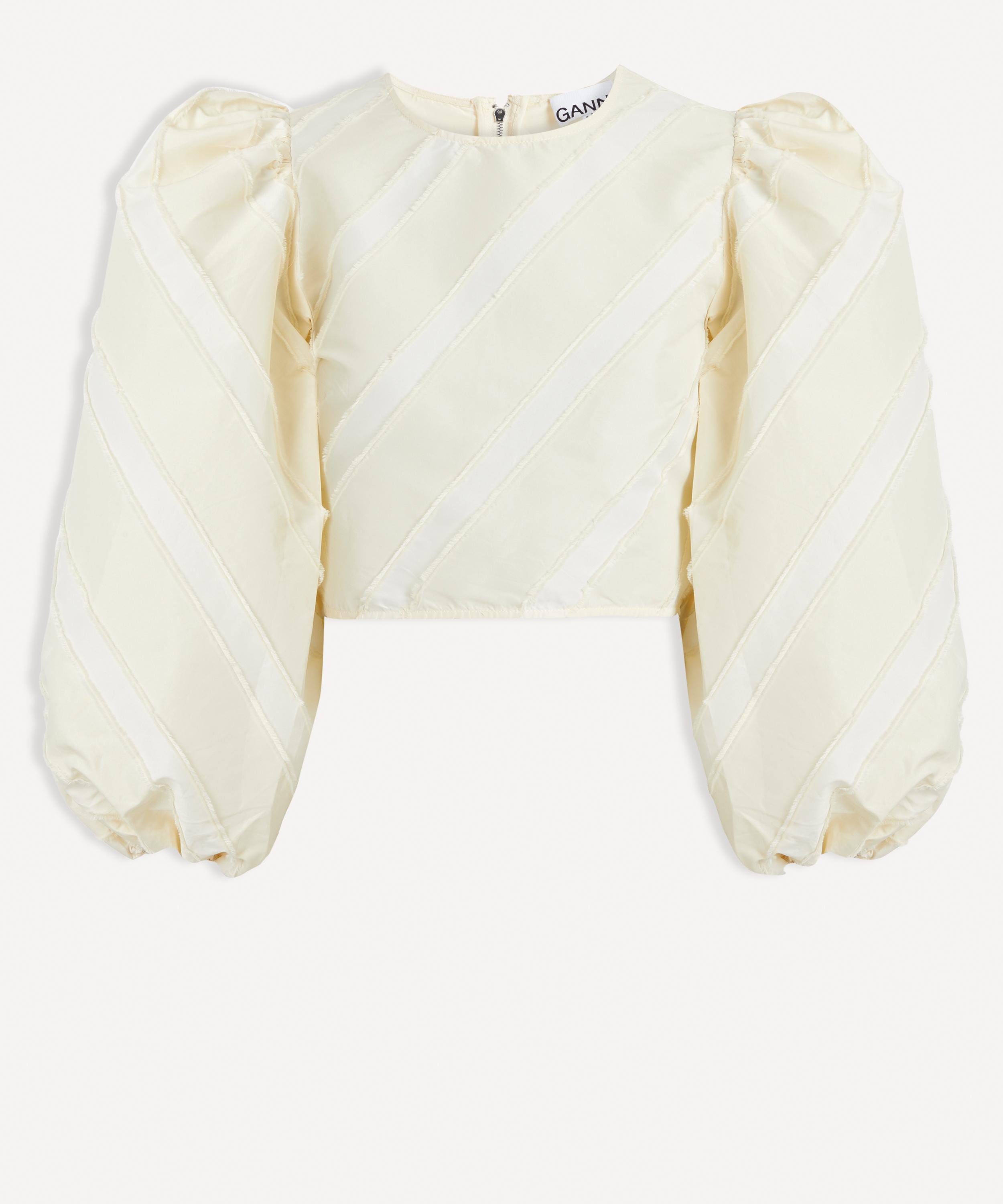 Ganni - Taffeta Cropped Blouse image number 0