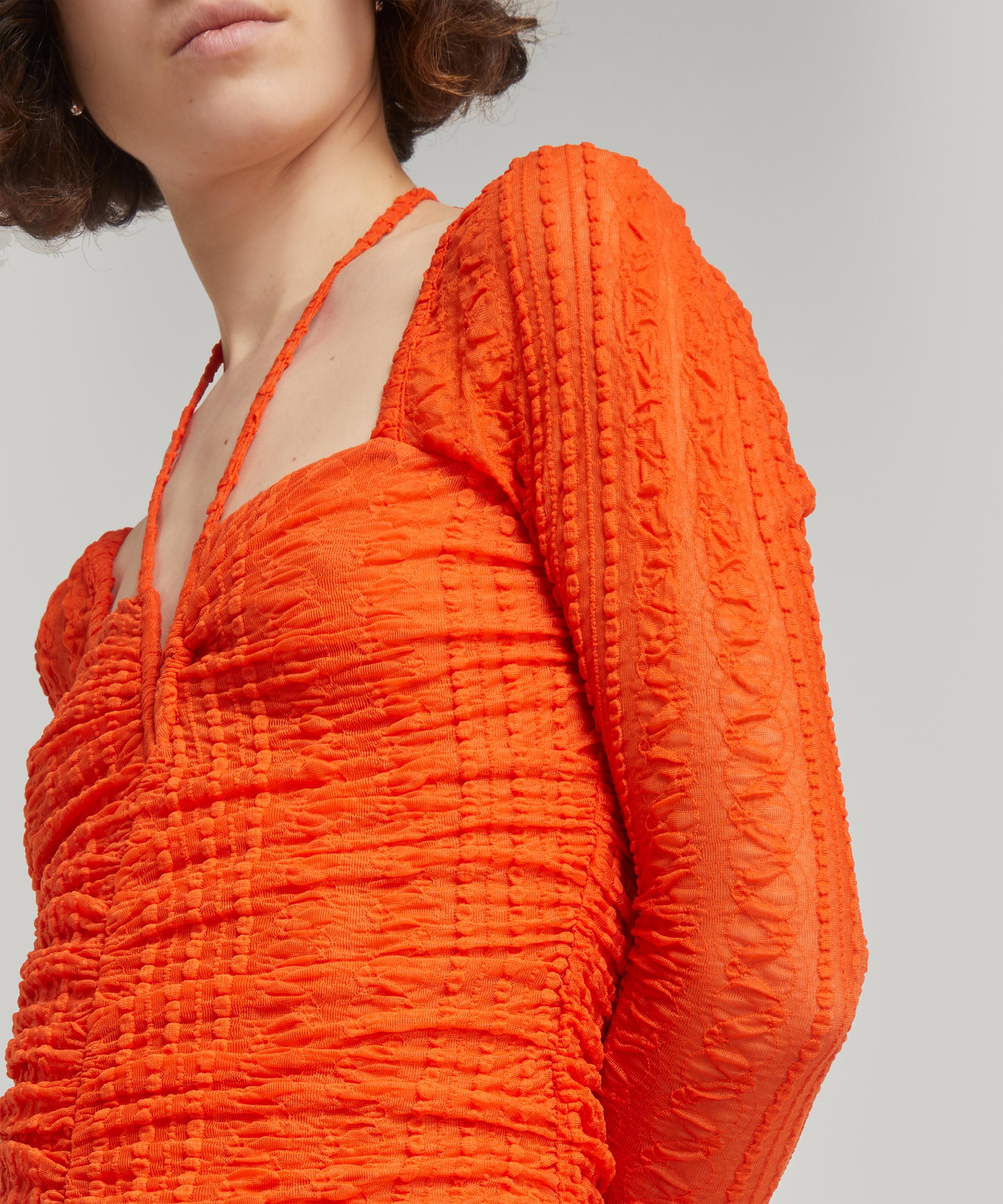 Ganni - Ruched Lace Jersey Dress image number 4
