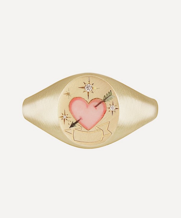 Cece Jewellery - 18ct Gold The Love Me Forever Diamond Signet Ring image number null