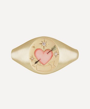 Cece Jewellery - 18ct Gold The Love Me Forever Diamond Signet Ring image number 0