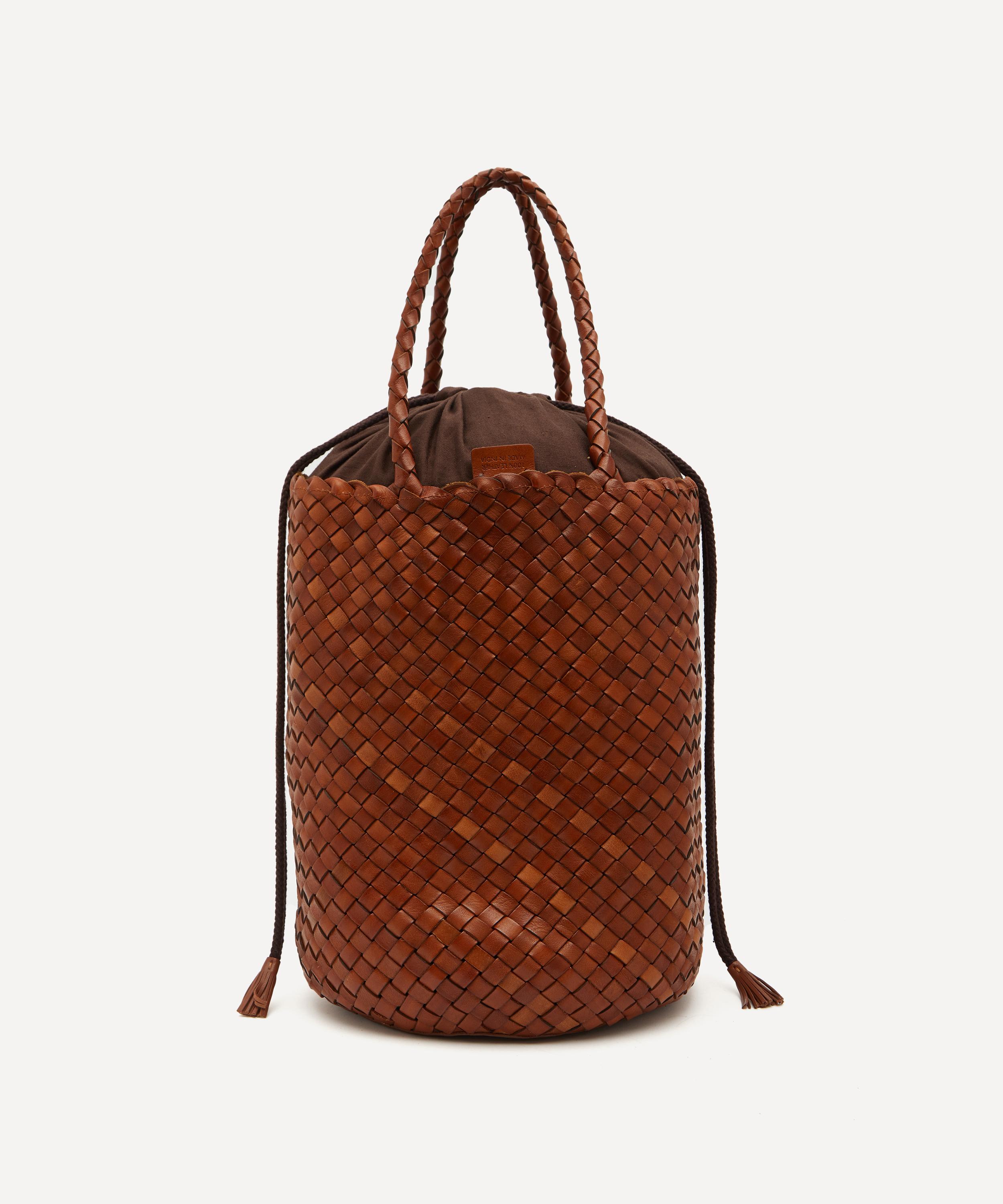 Dragon Diffusion - Japan Tote w/ woven handles Pearl Woven Leather Bag