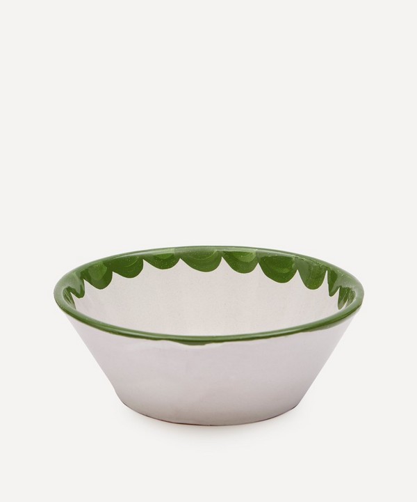 Late Afternoon - Green Scallop Bowl image number null