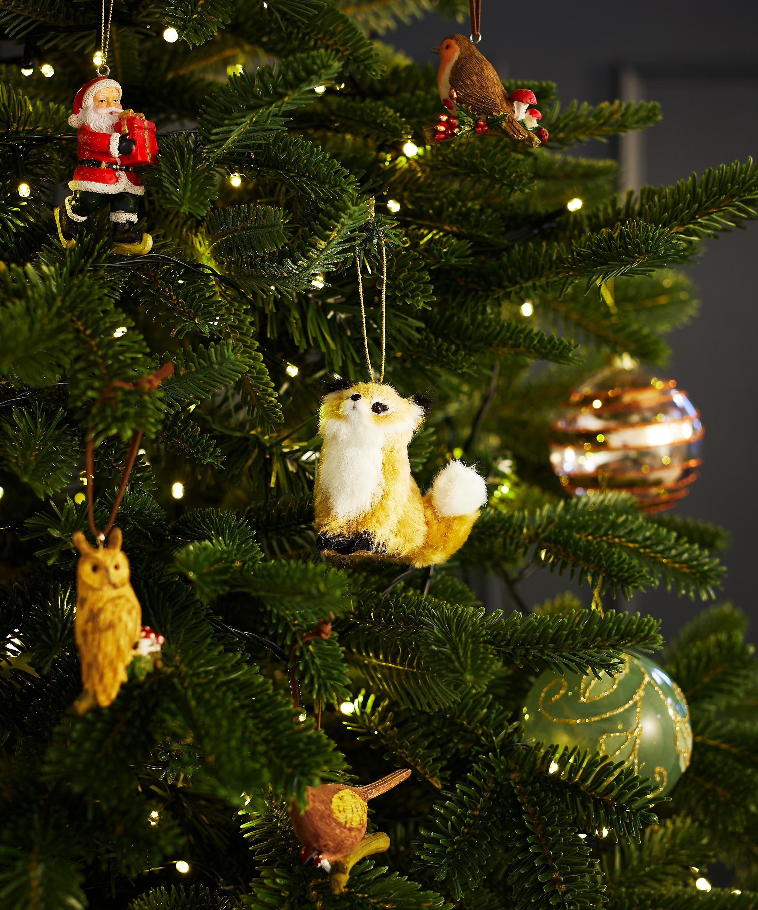 Christmas - Faux Fur Fox Ornament image number 1