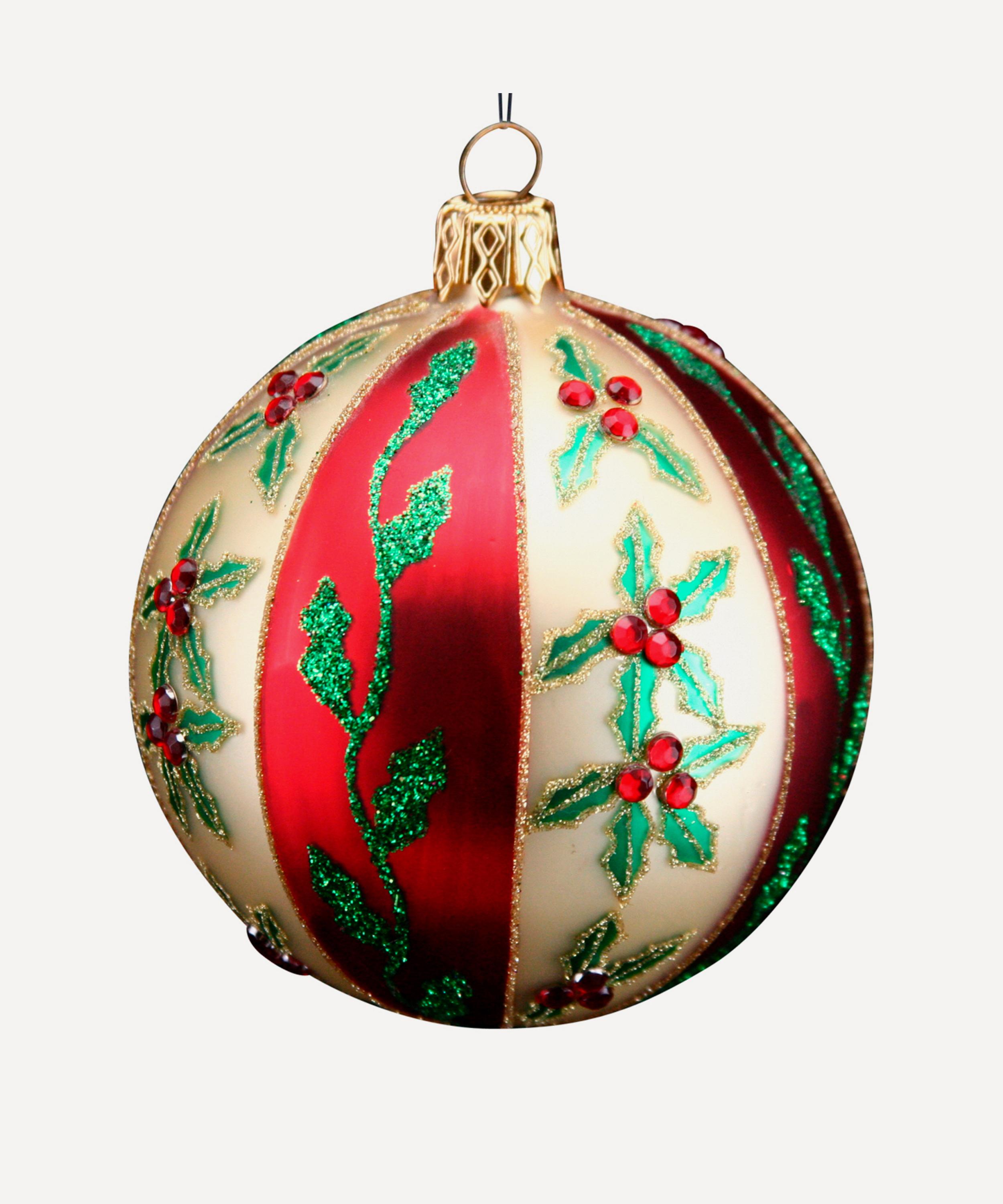 Christmas - Glass Holly Bauble image number 0