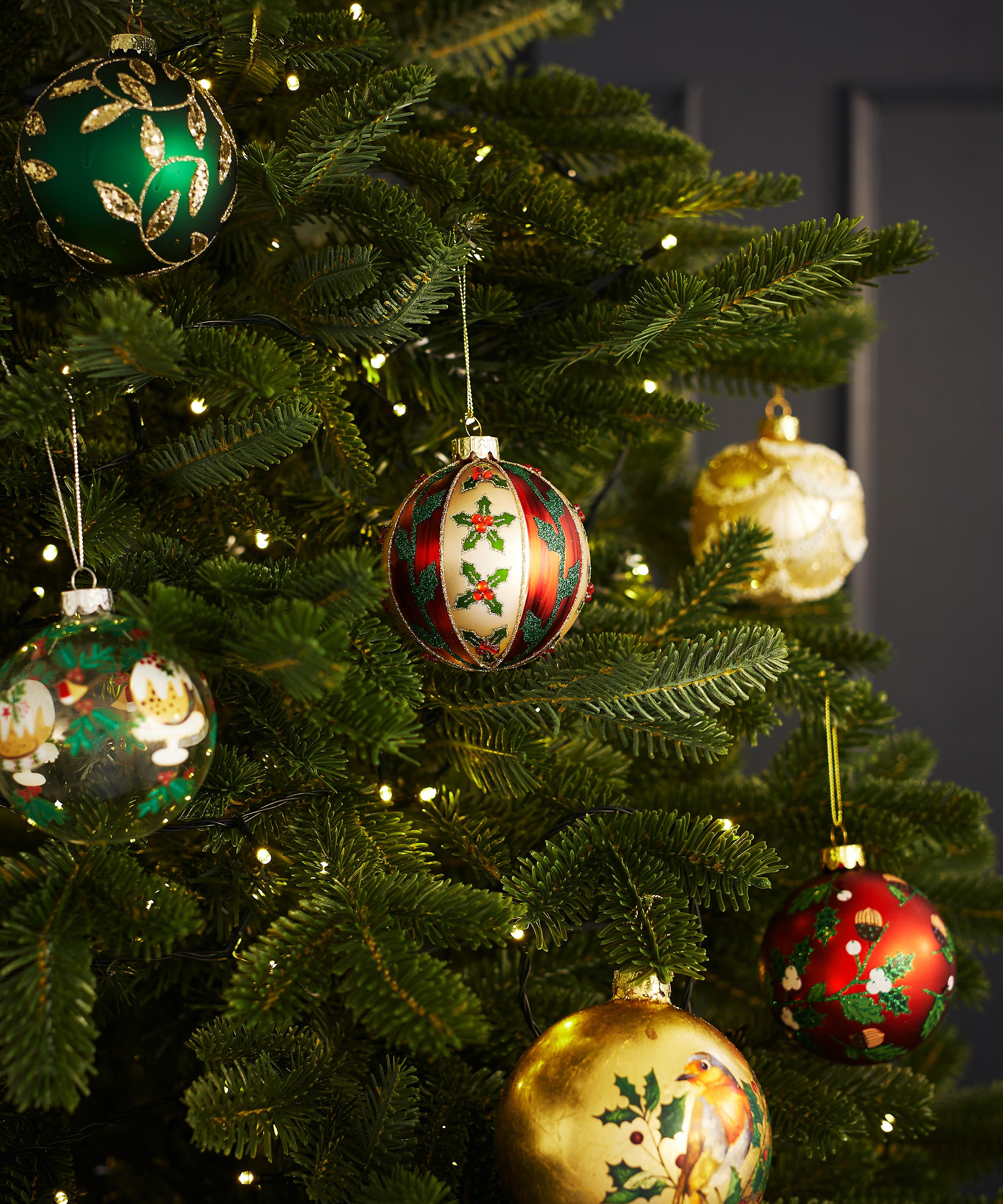 Christmas - Glass Holly Bauble image number 1