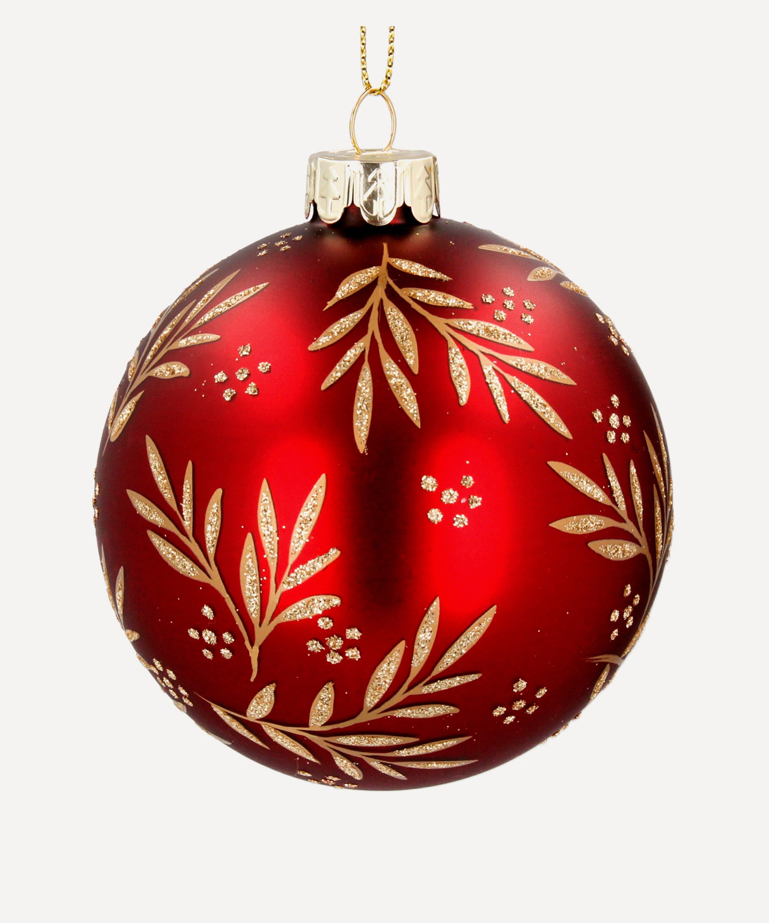 Christmas Glass Gold Leaf Bauble | Liberty