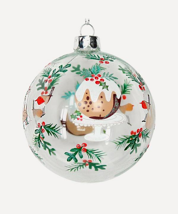 Christmas - Clear Glass Plum Pudding Bauble image number null