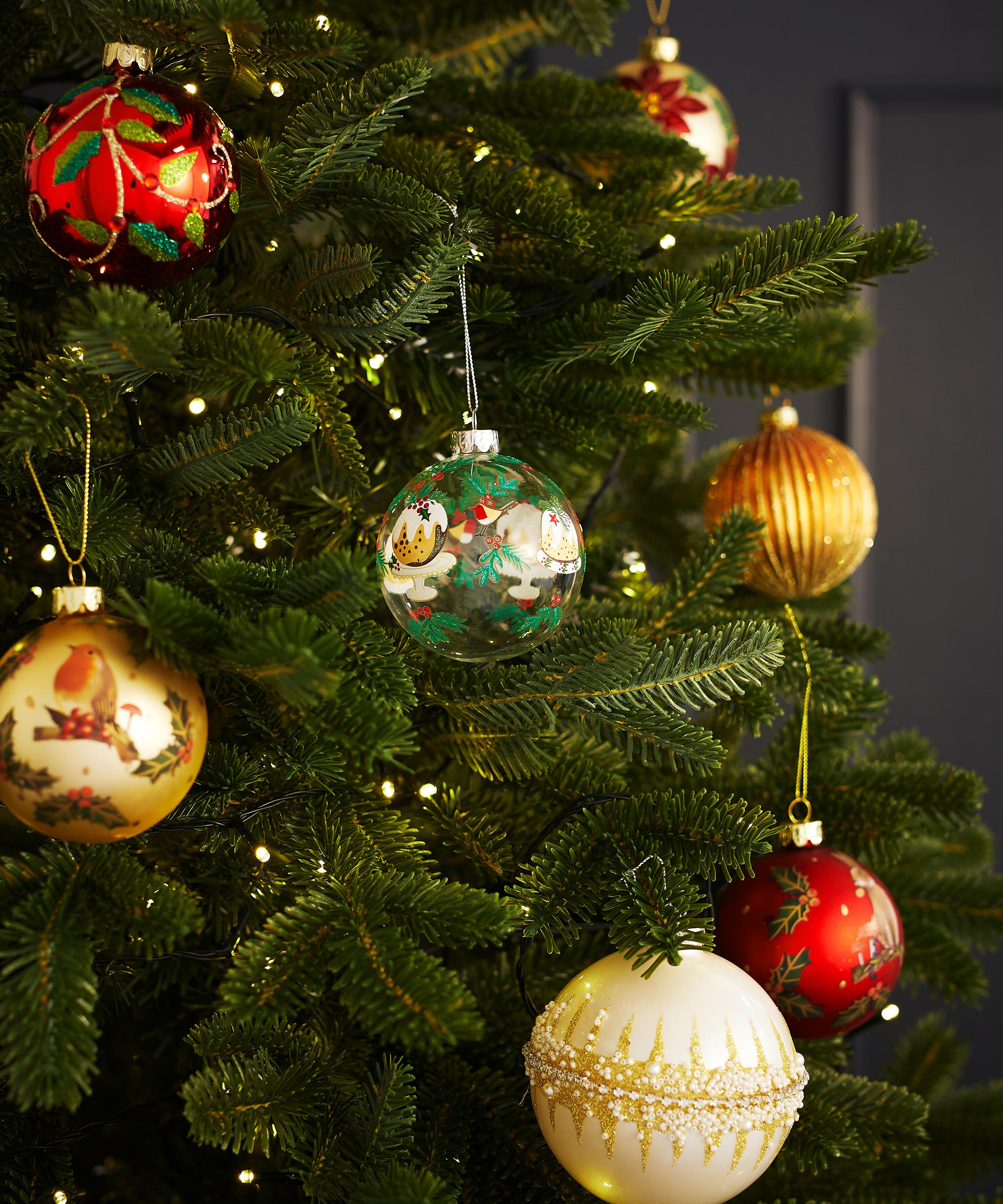 Christmas - Clear Glass Plum Pudding Bauble image number 1
