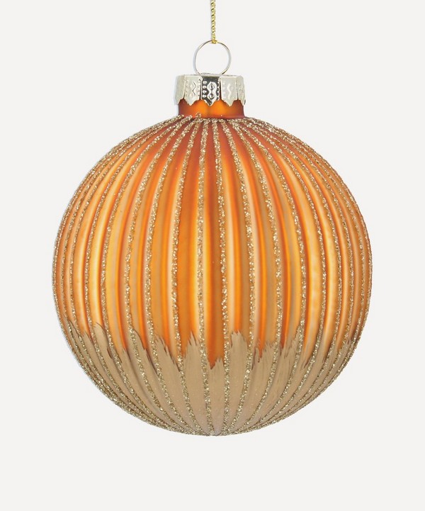 Christmas - Glass Two-Tone Ribbed Bauble image number null