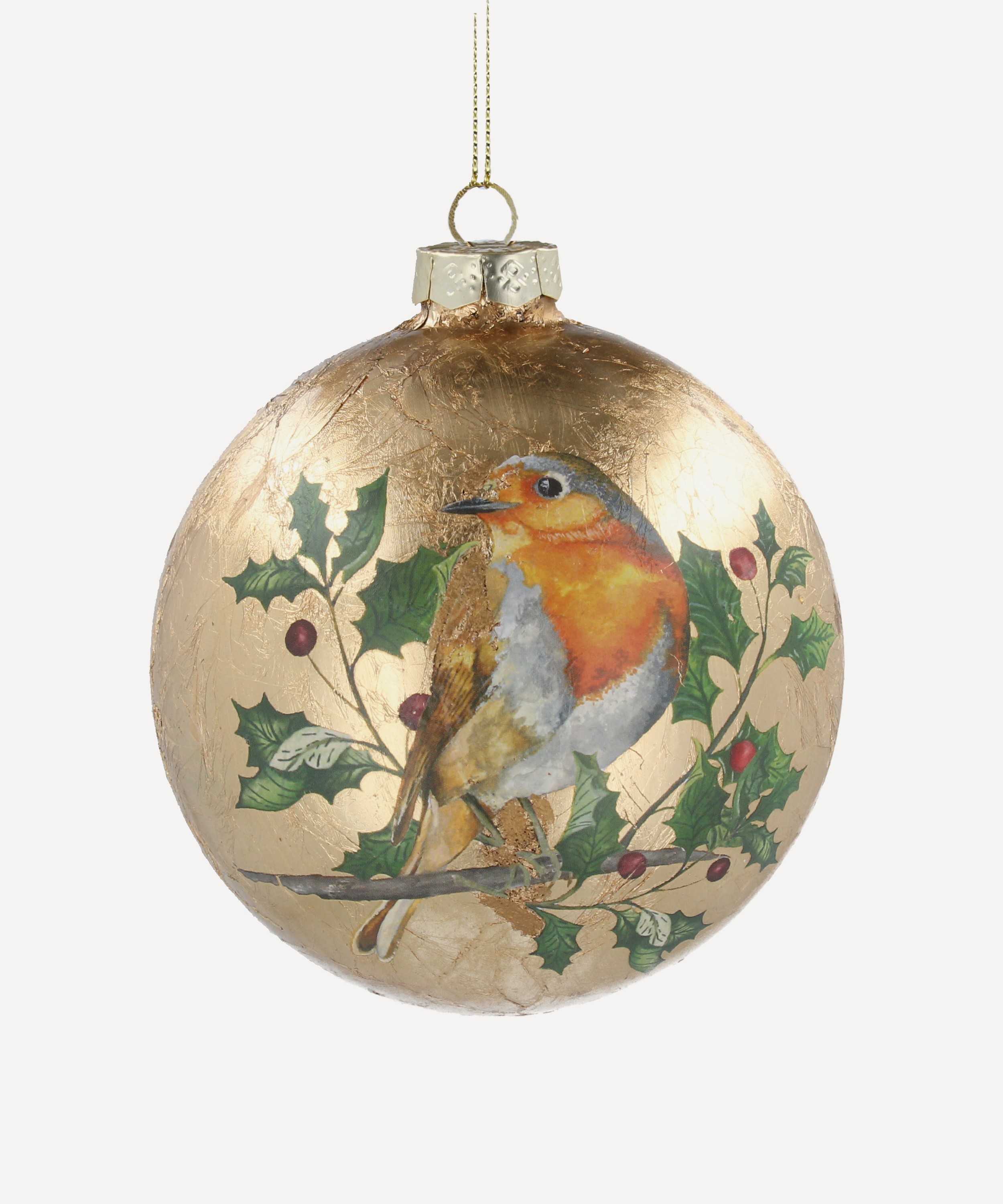 Christmas - Glass Antique Robin Bauble image number 0