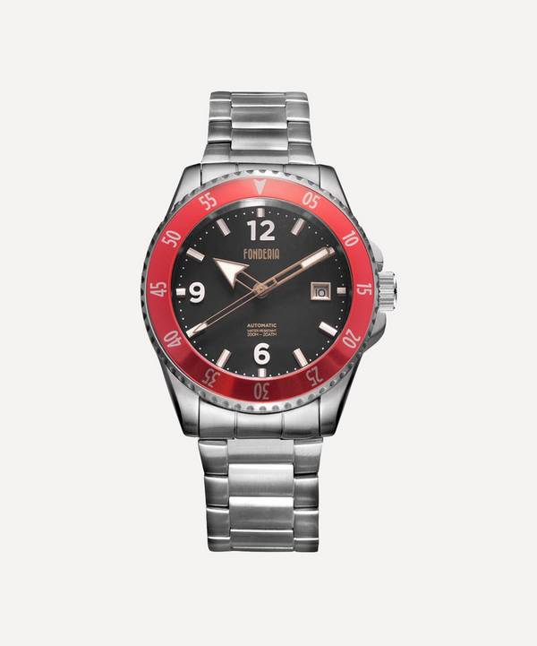 Fonderia Lab - Necton Red Silver Automatic Stainless Steel Bracelet Watch